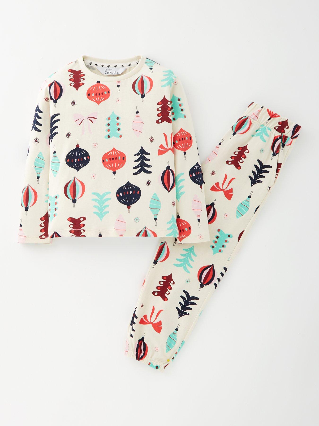 Image 2 of 5 of The Very Collection Kids Family Christmas Pj Decoration Long Sleeve T-shirt With Jogger Set - Multi