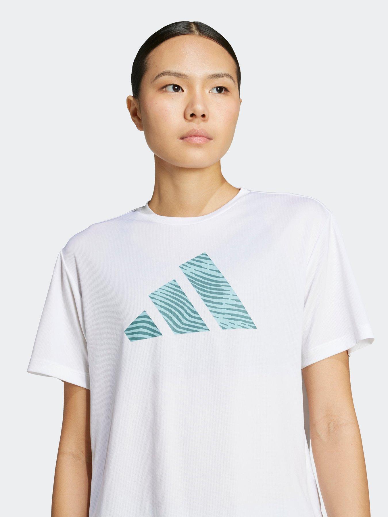 Image 5 of 5 of adidas Womens Running Adi365 Big Logo T-Shirt - White