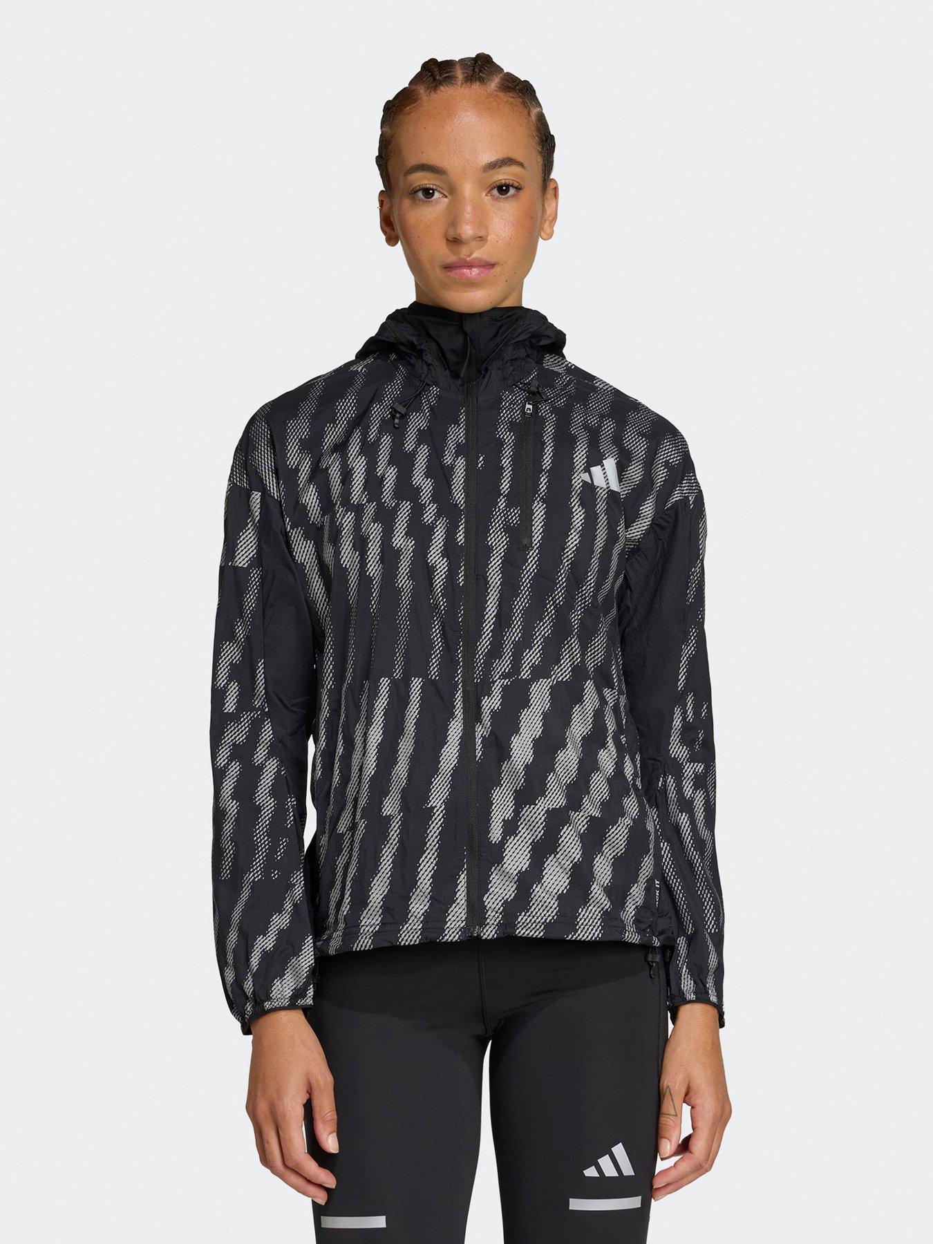 adidas Womens Running Adi365 Hi-Vis Jacket, Black/Reflective Silver, Size Xl, Women