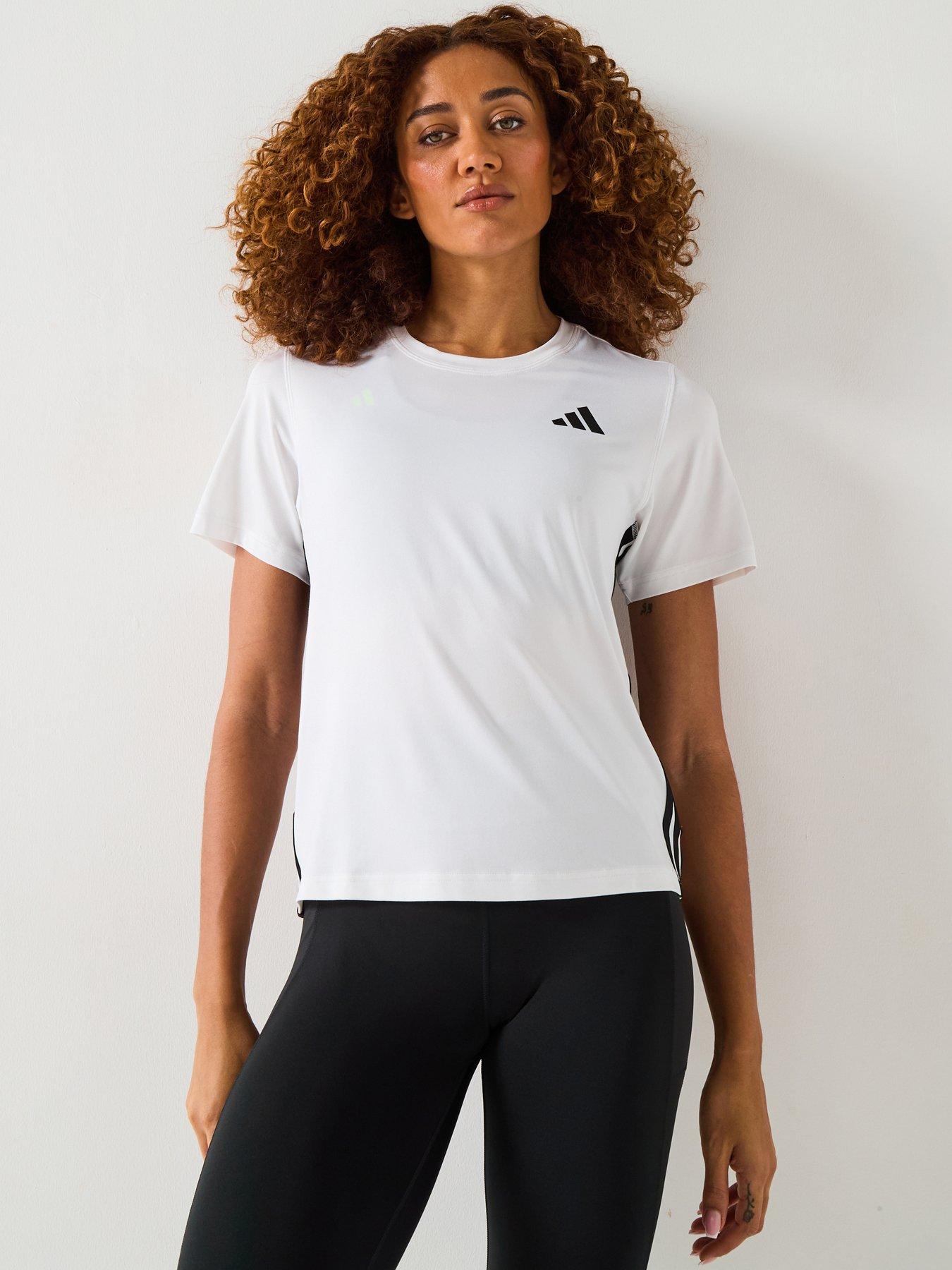 undefined Womens Training 3 Stripe Crew T-Shirt - White