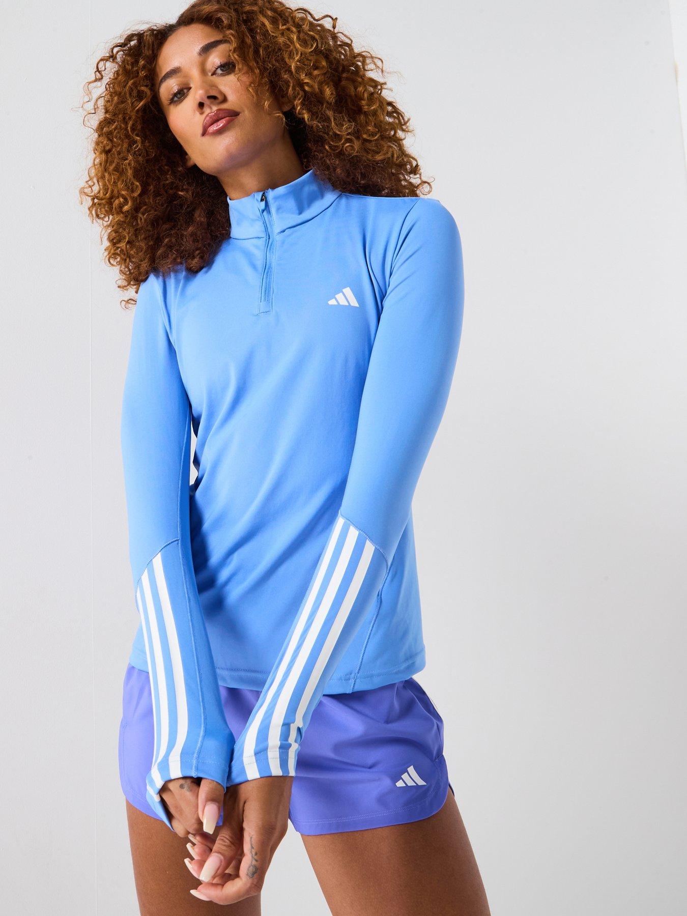 adidas Womens Training Hyperglam 1/4 Zip Top - Blue