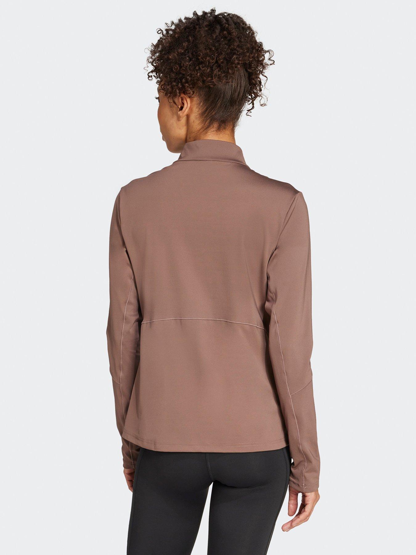 Image 2 of 5 of adidas Womens Training Hyperglam 1/4 Zip Top - Brown