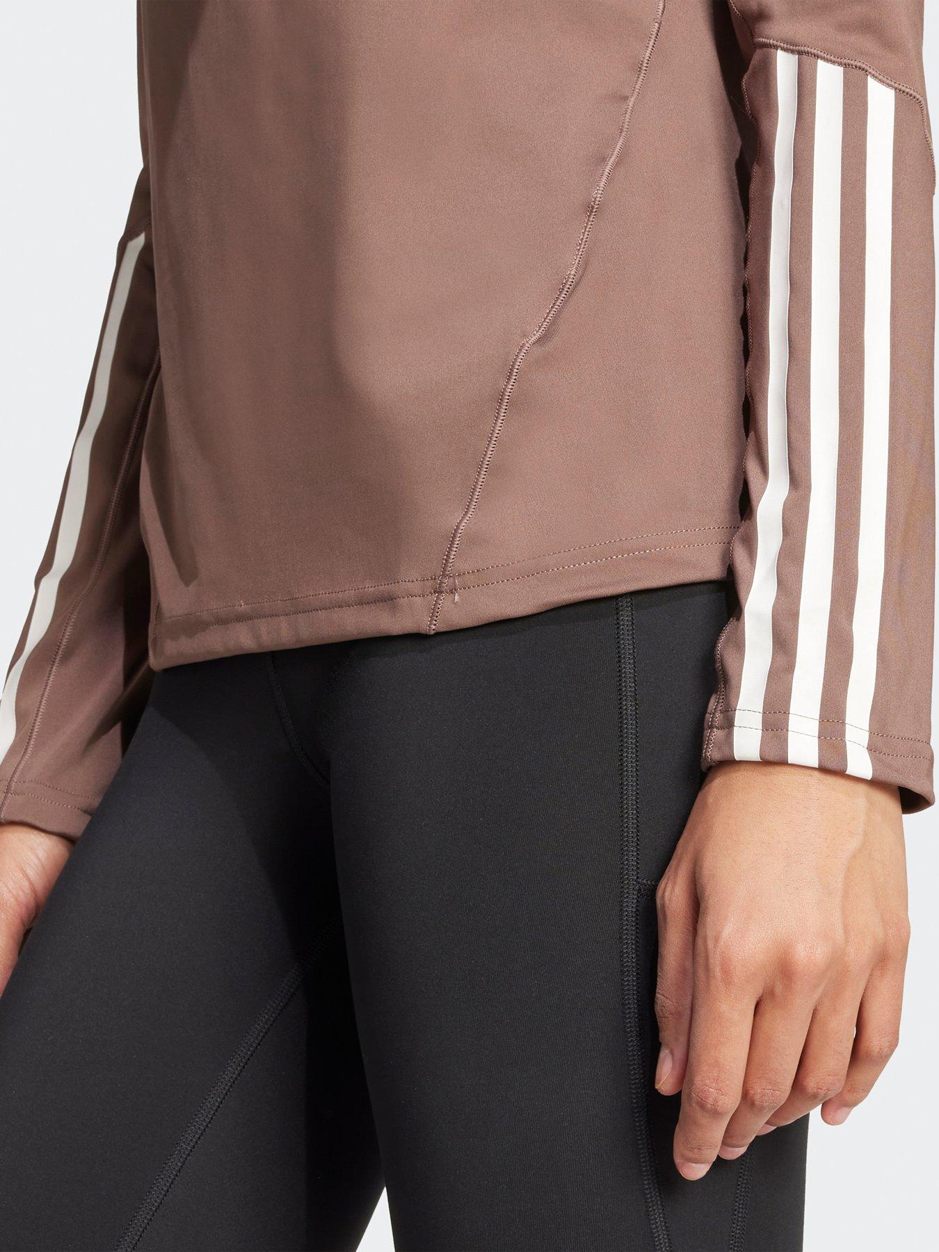 Image 4 of 5 of adidas Womens Training Hyperglam 1/4 Zip Top - Brown