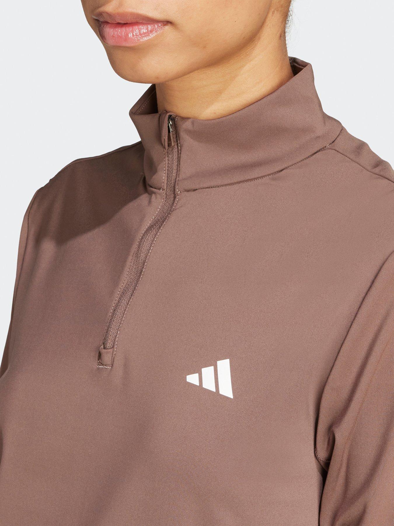 Image 5 of 5 of adidas Womens Training Hyperglam 1/4 Zip Top - Brown