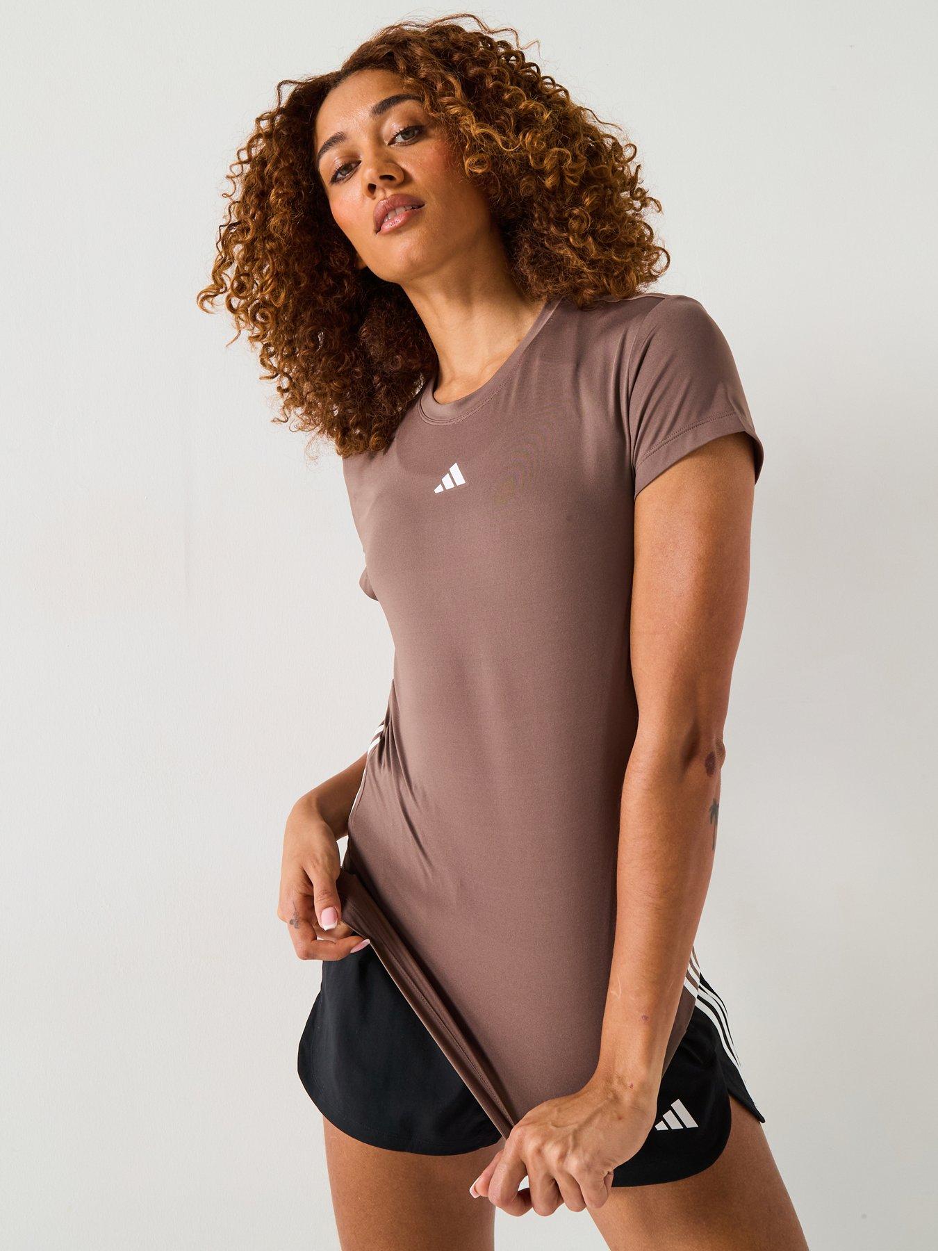 adidas Womens Training Hyperglam T-Shirt - Brown