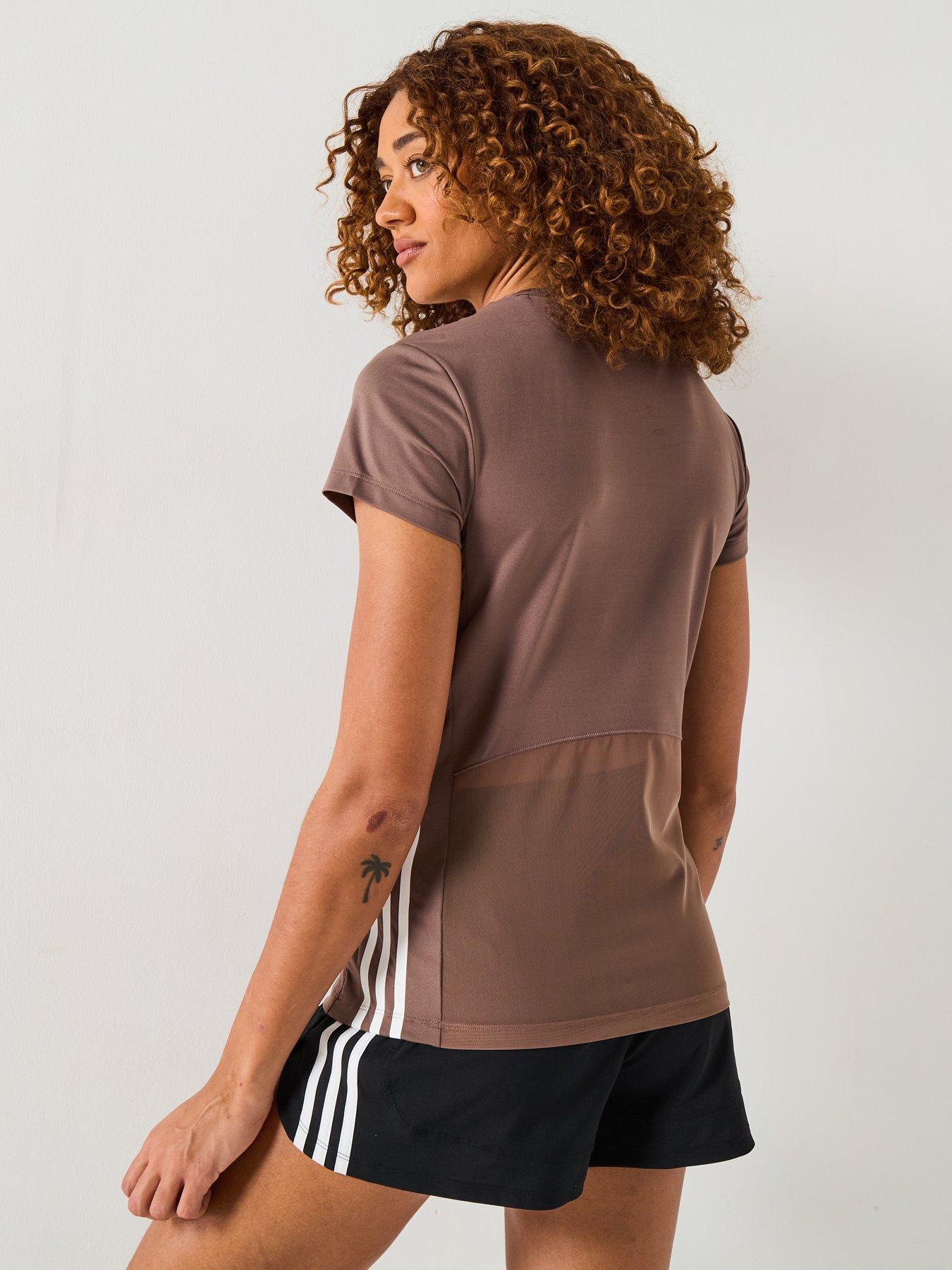 adidas Womens Training Hyperglam T-Shirt - Brown | Very