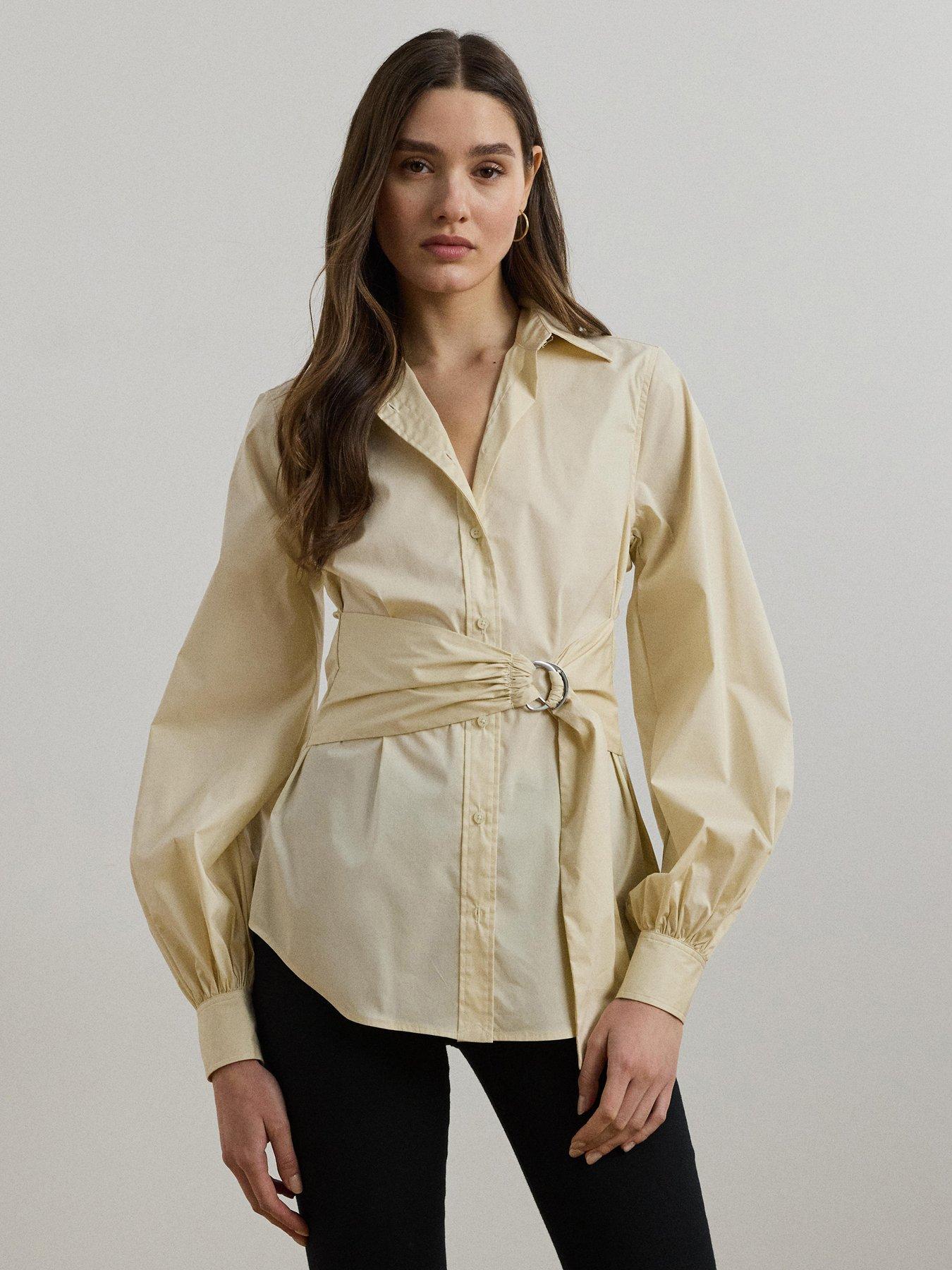 Lauren By Ralph Lauren Sarill Long Sleeve Shirt - Beige