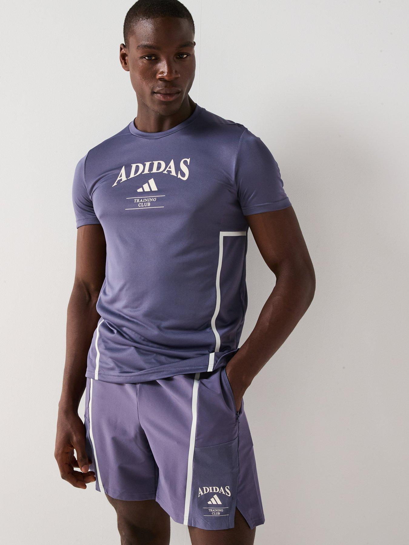 adidas Mens Training D4T Heritage T-Shirt, Preloved Violet/Chalk White, Size 2Xl, Men
