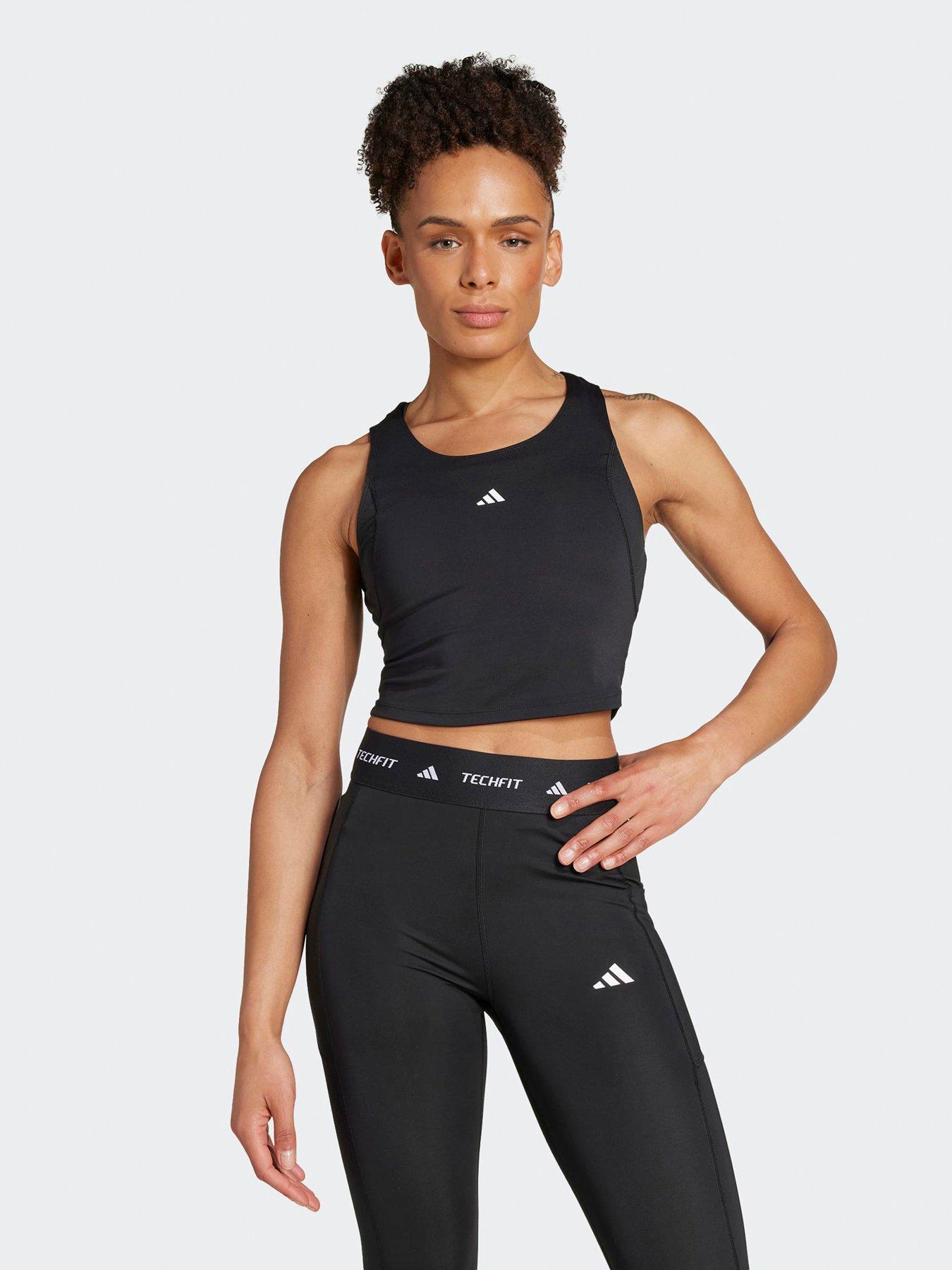 undefined Womens Training Tech Fit Crop Tank - Black