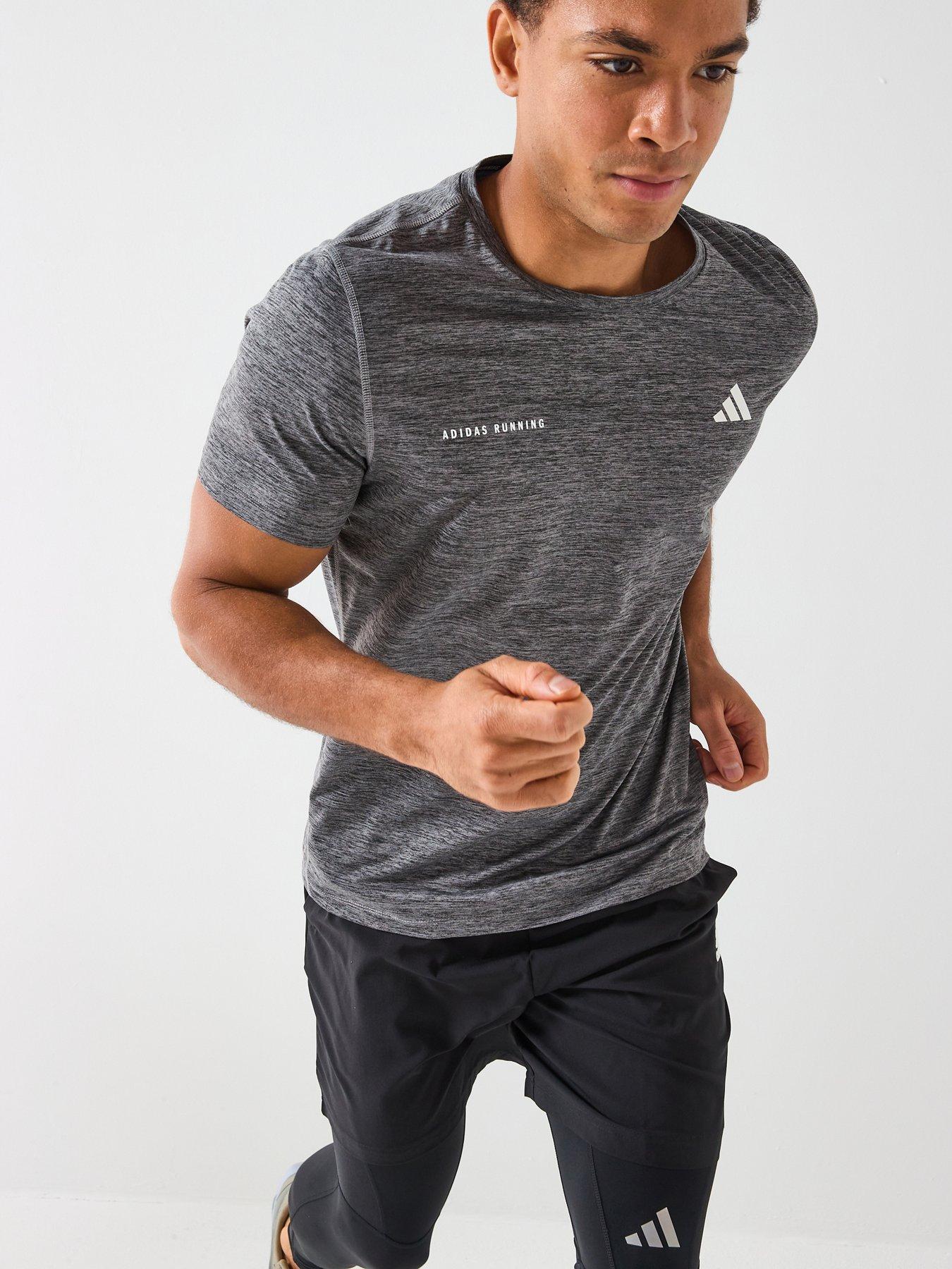 adidas Mens Running Own The Run Melange T-shirt - Black