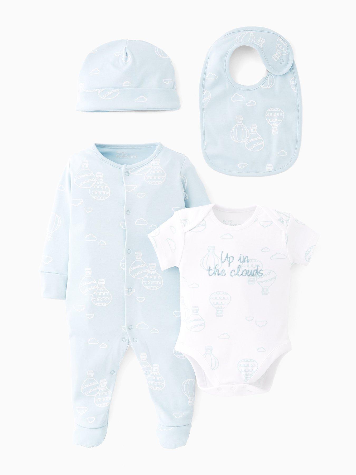 The Very Collection Baby Boys Up In Clouds Layette - Blue