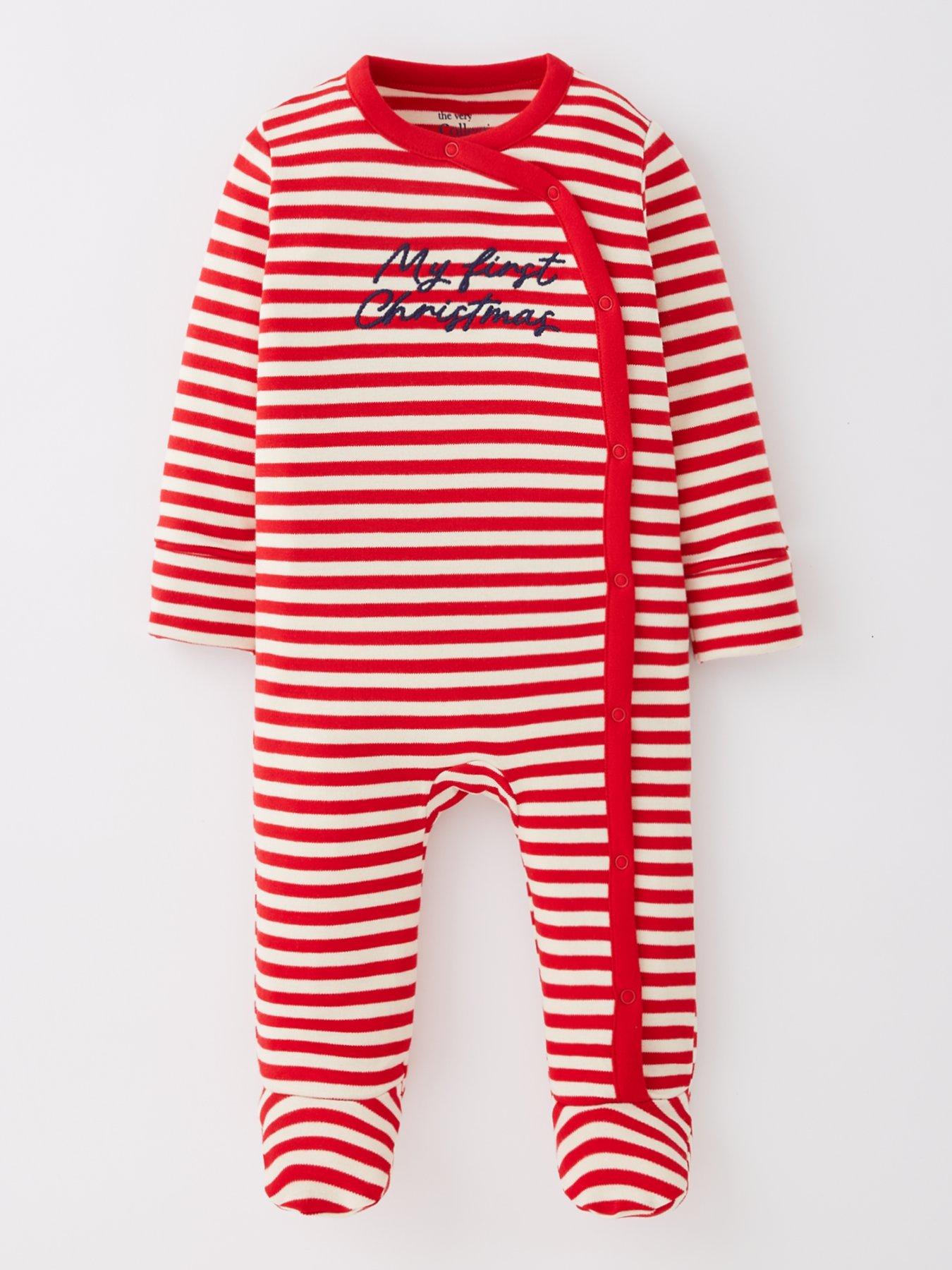 Image 2 of 5 of The Very Collection Baby Boys 2 Pack Christmas Sleepsuits - Blue/Red
