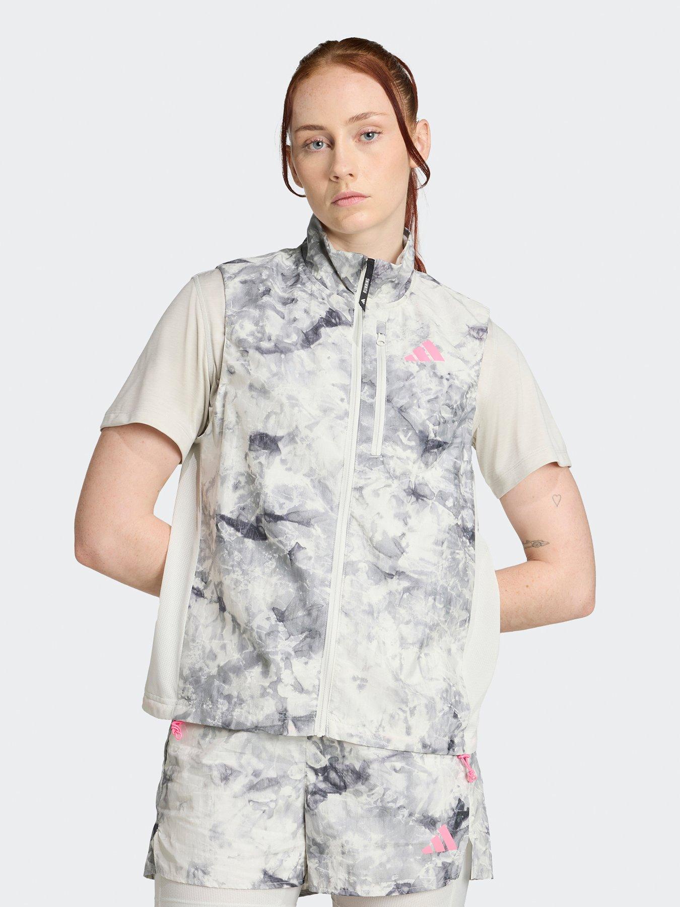 adidas Womens Running Own The Run Printed Gilet, Orbit Grey/Black, Size Xs, Women