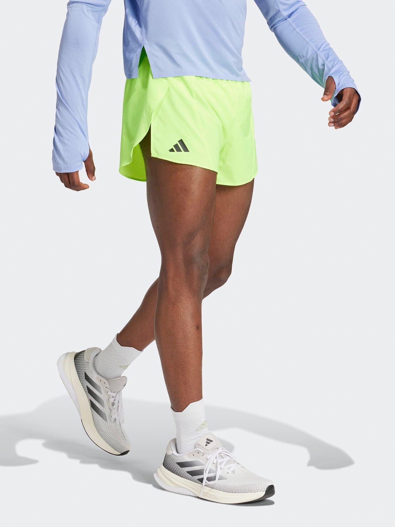 undefined Mens Running Adizero Split Shorts - Green