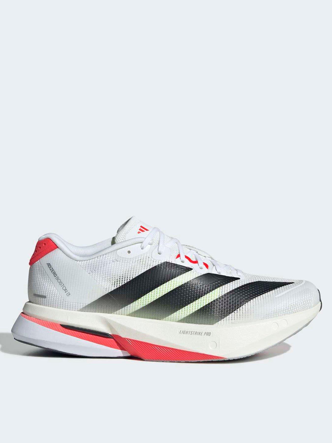 adidas Womens Running Adizero Boston 13 Trainers, Ftw White/Core Black/Lucid Red, Size 3.5, Women