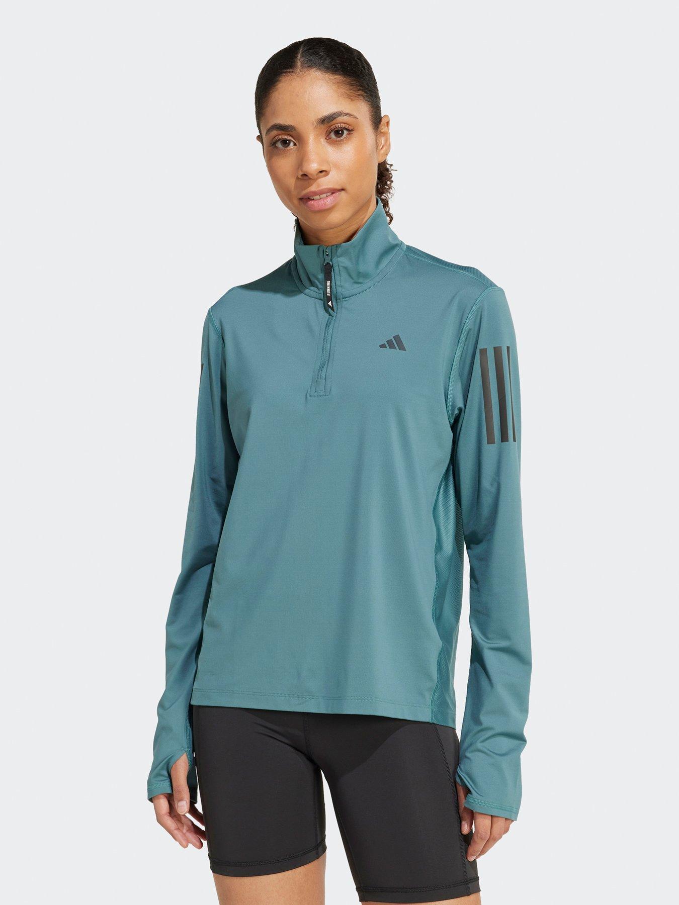 undefined Womens Running Own The Run 1/2 Zip Top - Green