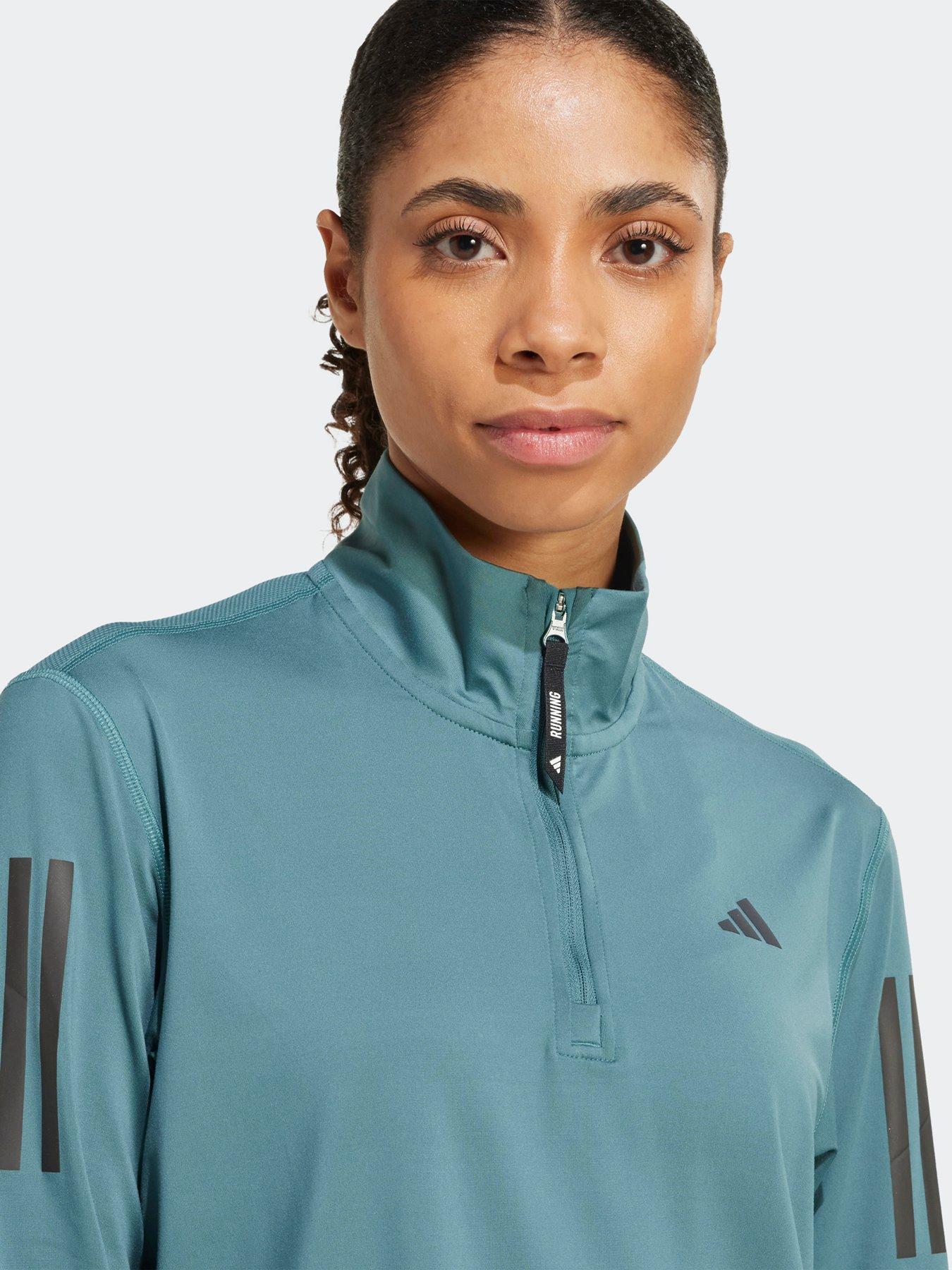 Image 4 of 5 of adidas Womens Running Own The Run 1/2 Zip Top - Green