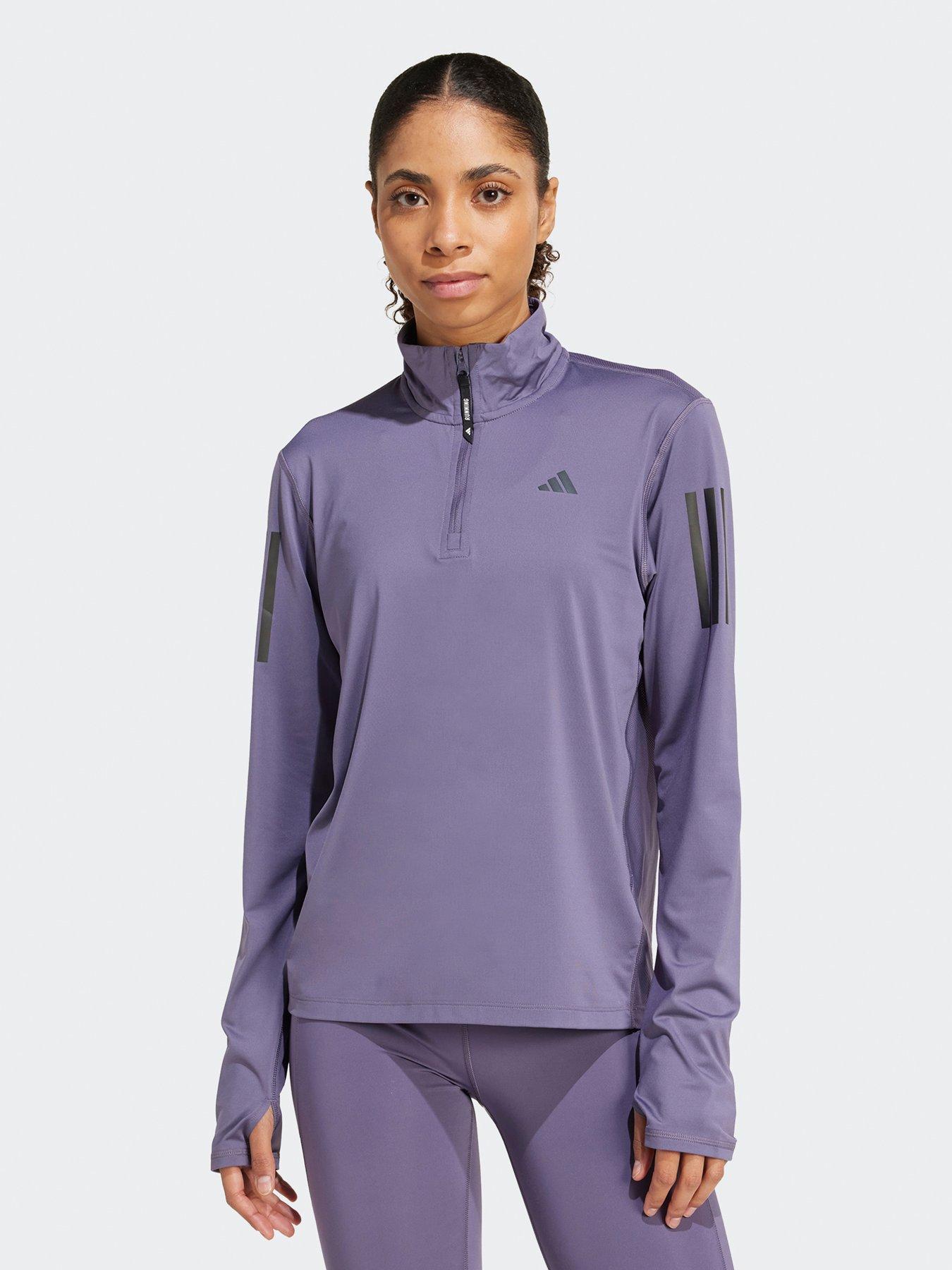 adidas Womens Running Own The Run 1/2 Zip Top - Violet