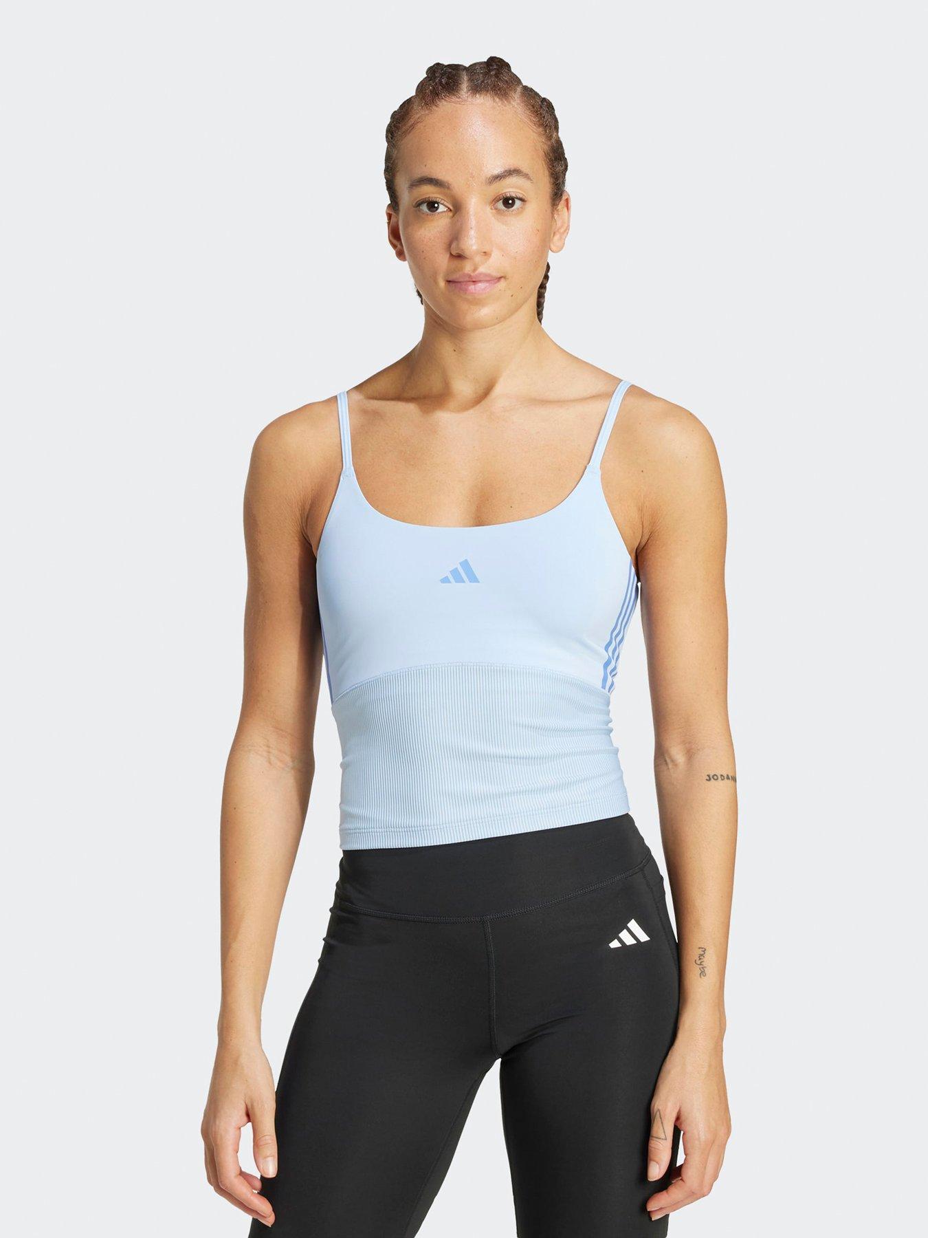 Image 1 of 5 of adidas Womens Training Hyperglam Rib Tank - Blue