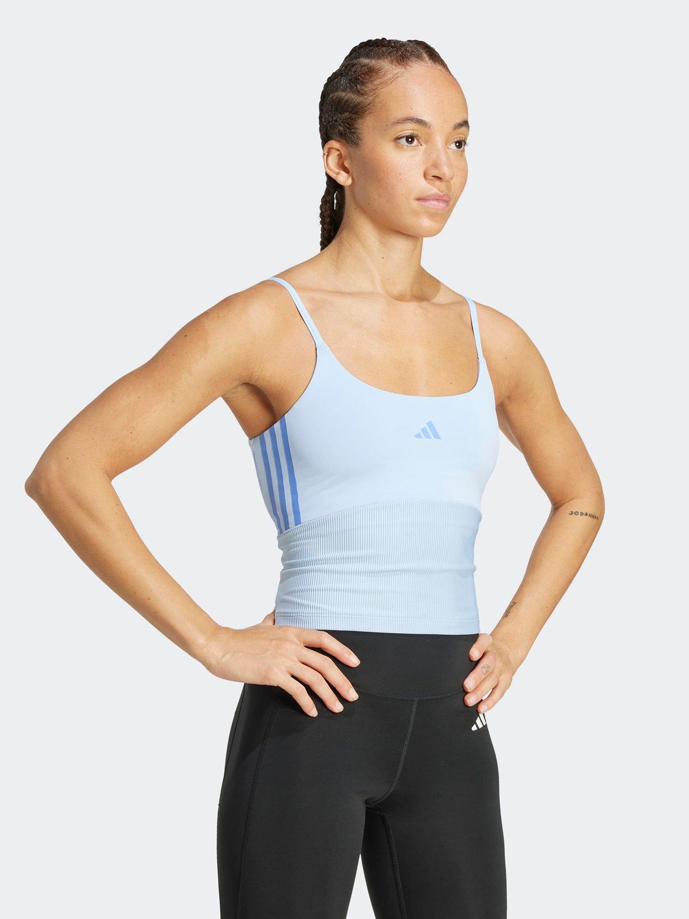 Image 3 of 5 of adidas Womens Training Hyperglam Rib Tank - Blue