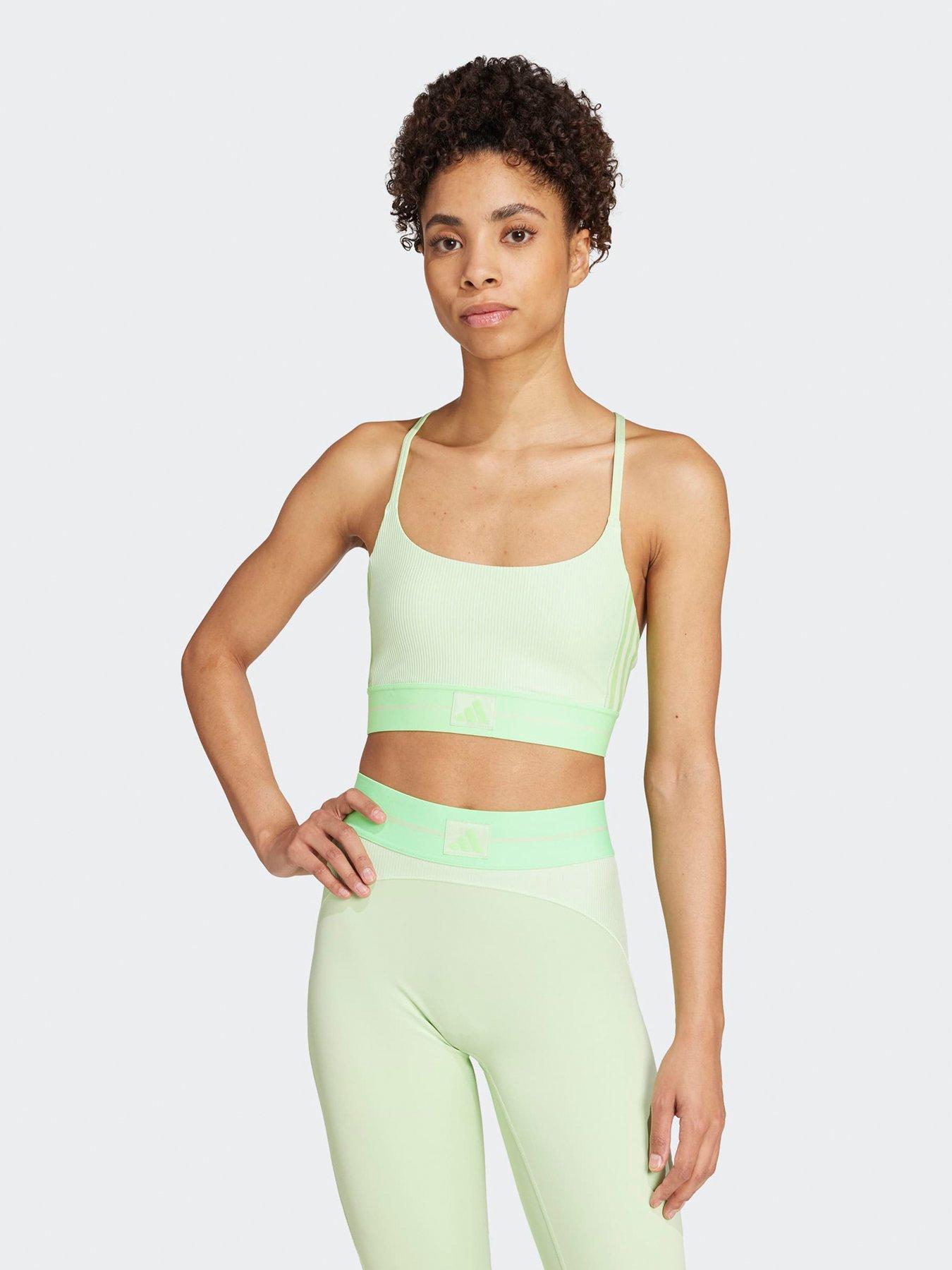 adidas: Womens Training Hyperglam Rib Bralette - Green