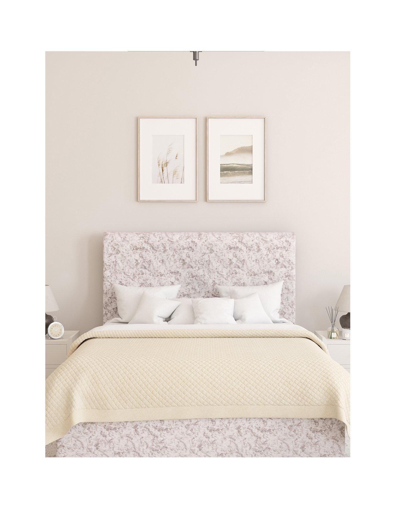 Image 2 of 5 of Aspire Zahra Mirazzi Velvet Ottoman Bed Frame with Optional Mattress - Silver