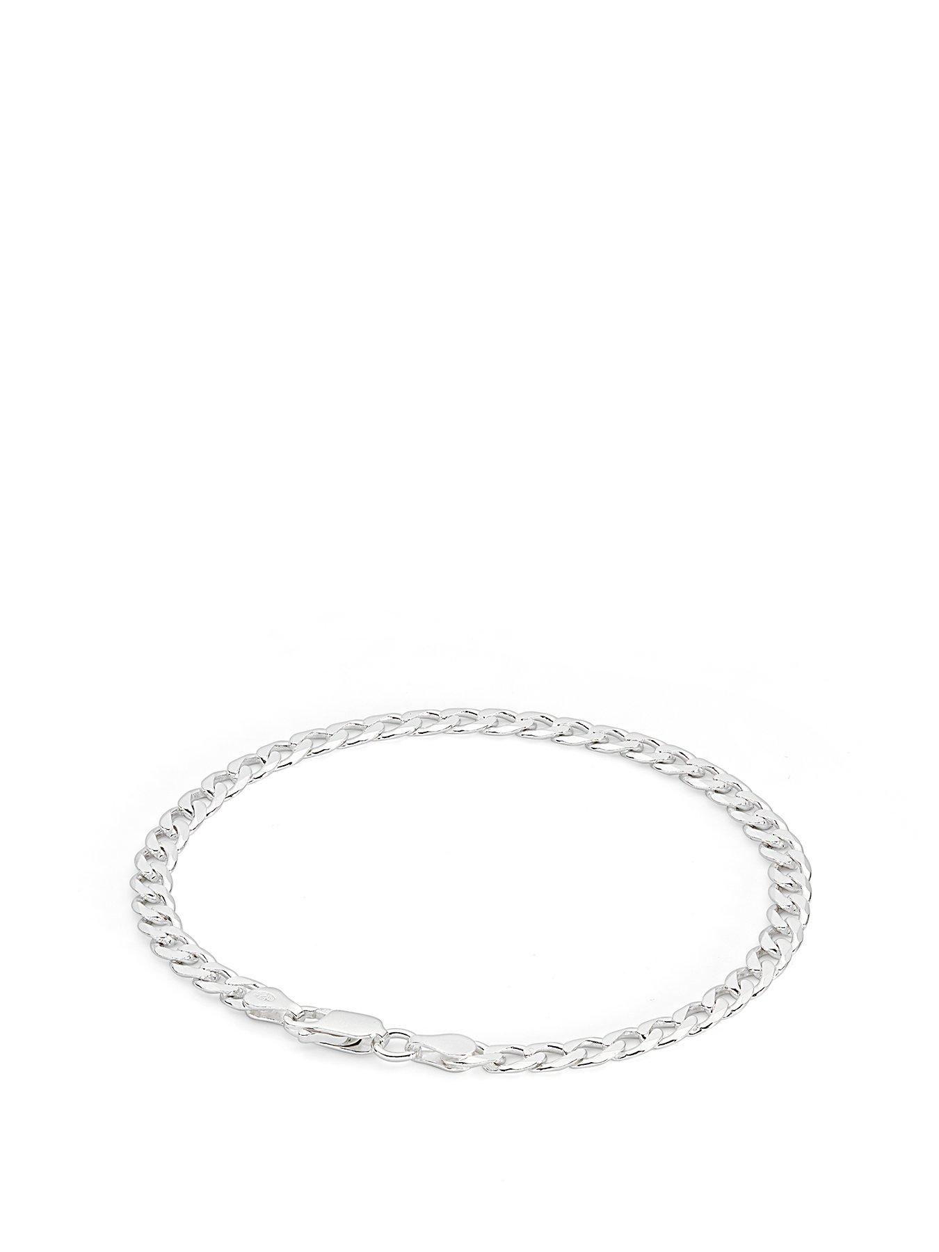 undefined Sterling Silver Curb Chain (4.3mm) Bracelet 8 inch