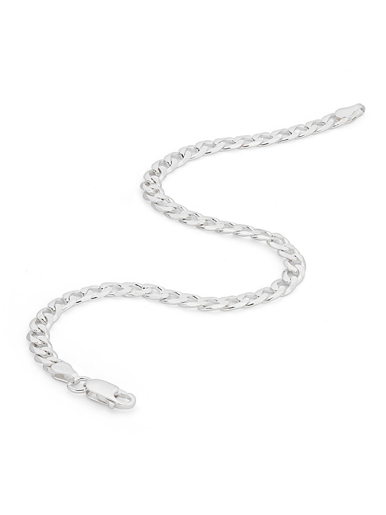 Image 3 of 4 of The Love Collection Sterling Silver Curb Chain (4.3mm) Bracelet 8 inch