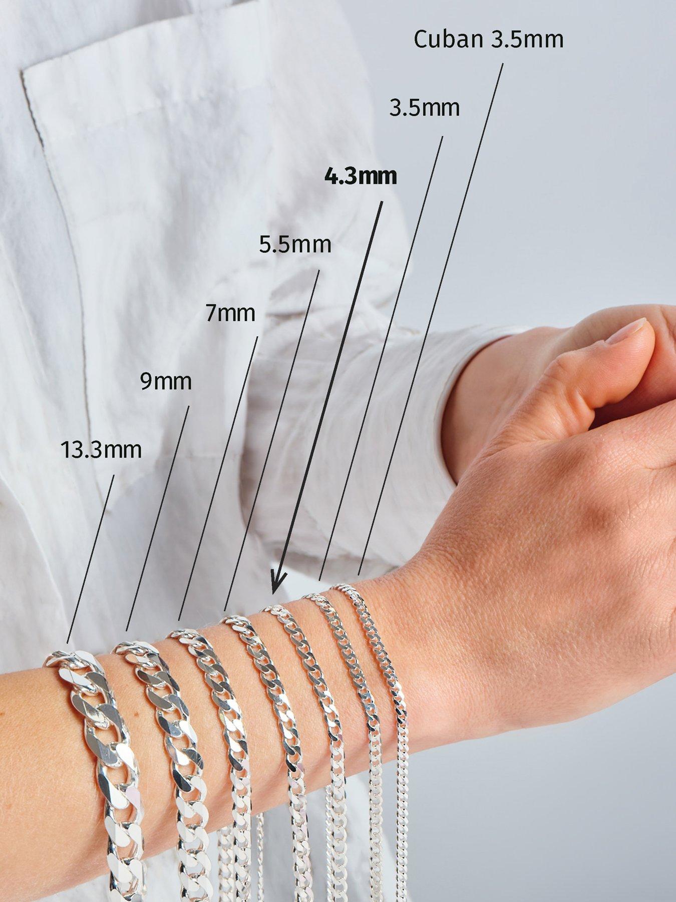 Image 4 of 4 of The Love Collection Sterling Silver Curb Chain (4.3mm) Bracelet 8 inch