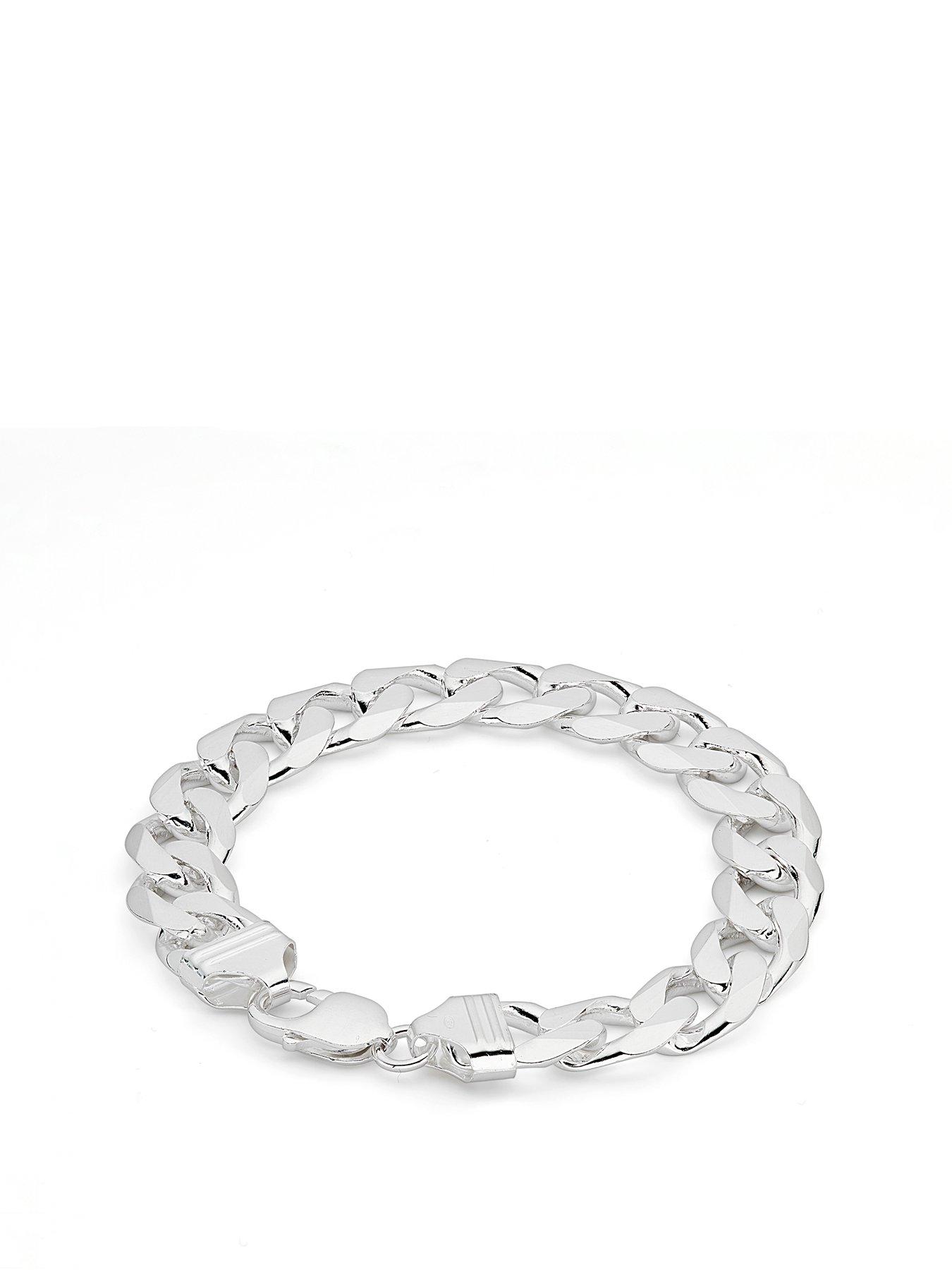 undefined Sterling Silver Curb Chain (13.3mm) Bracelet 8.5 inch
