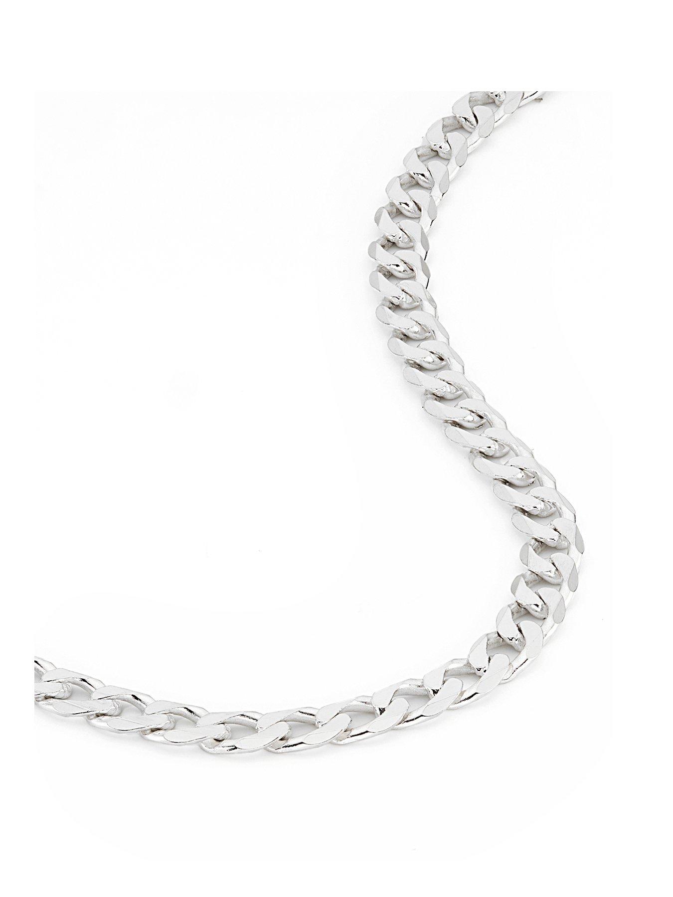 undefined Sterling Silver Curb Chain (4.3mm) Necklace 20 inch