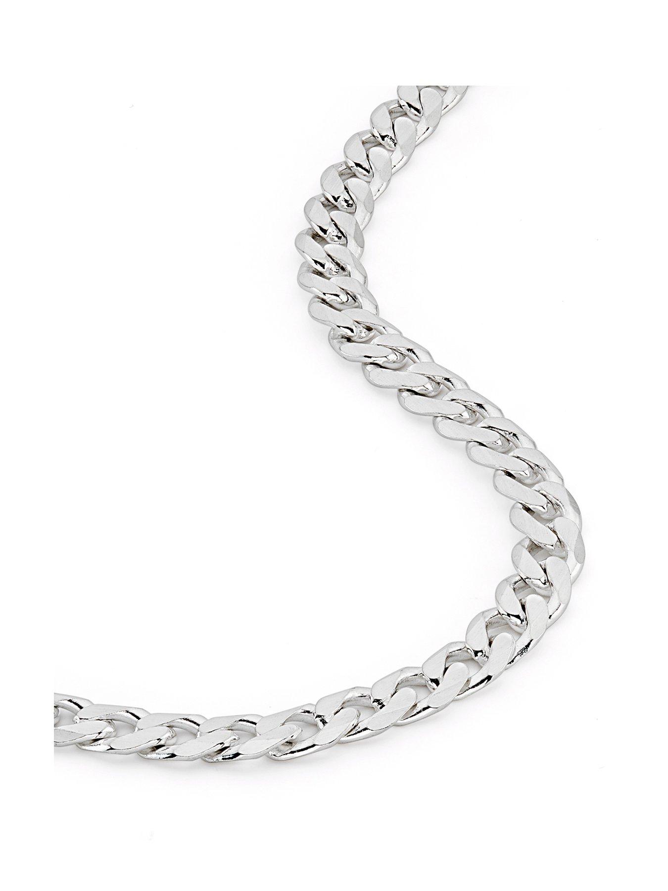 undefined Sterling Silver Curb Chain (5.5mm) Necklace 22 inch