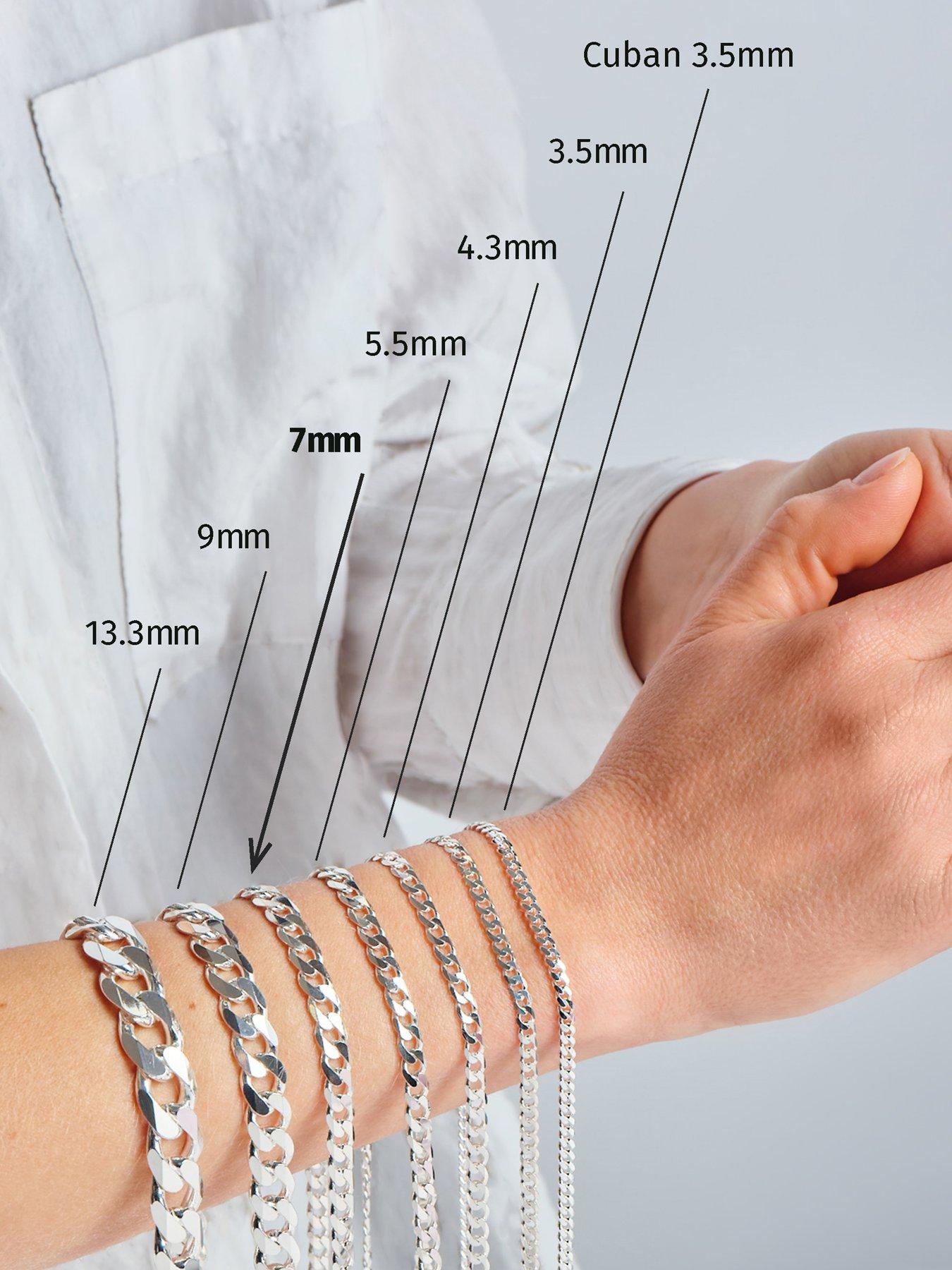 Image 5 of 5 of The Love Collection Sterling Silver Curb Chain (7mm) Necklace 22 inch