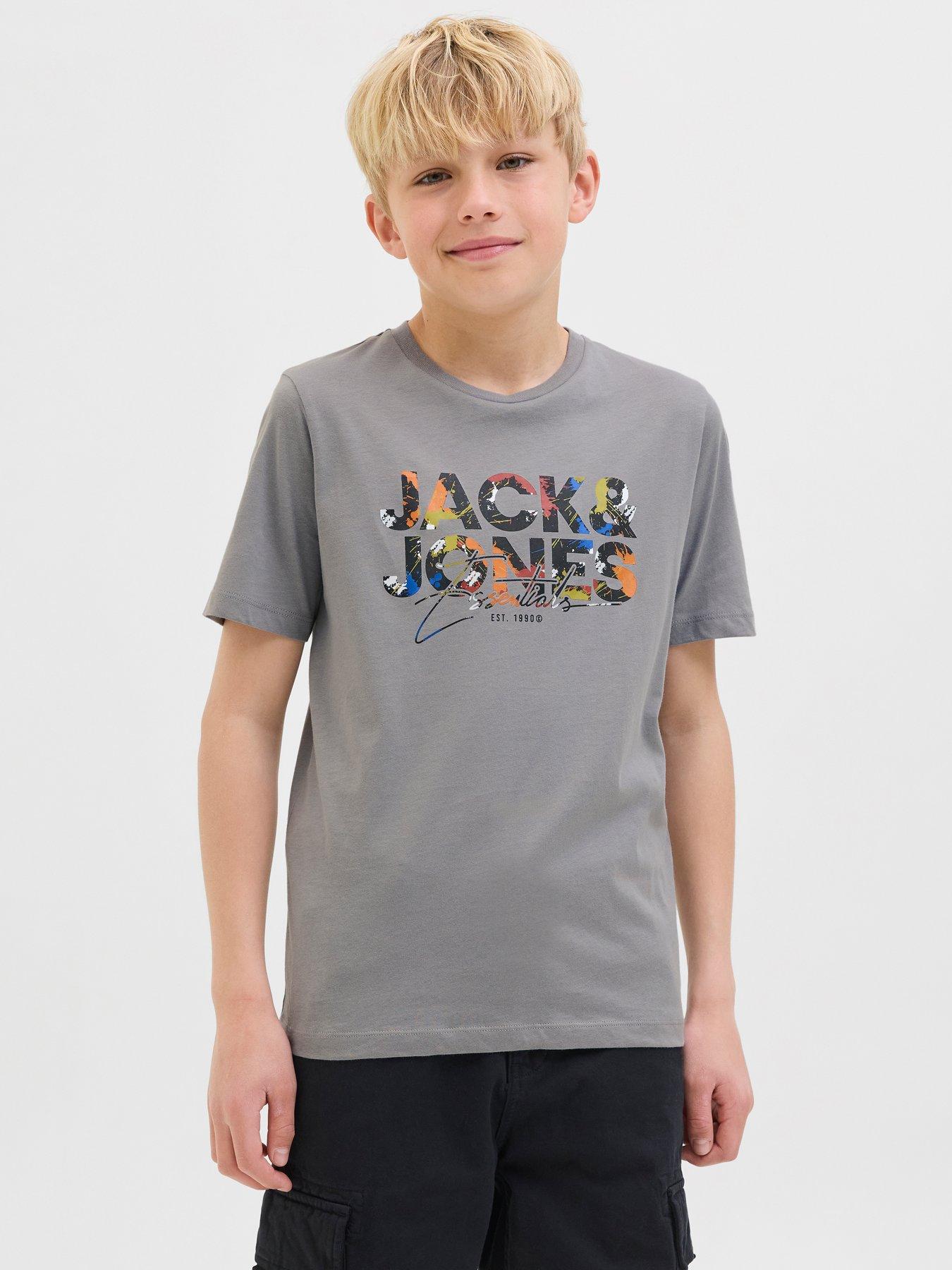 Jack & Jones Junior Boys Short Sleeve T-shirt - Ultimate - Grey