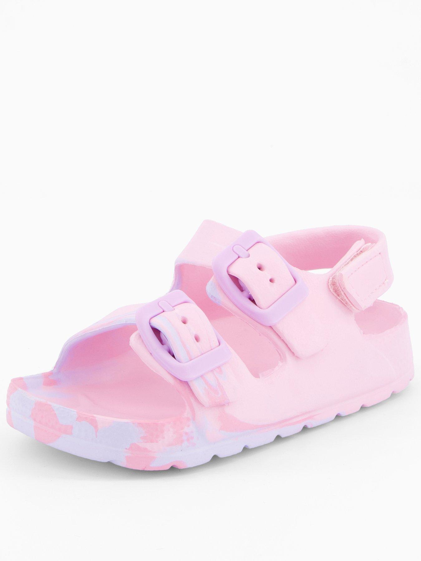 The Very Collection: Two Strap Sandals - Pastel Pink