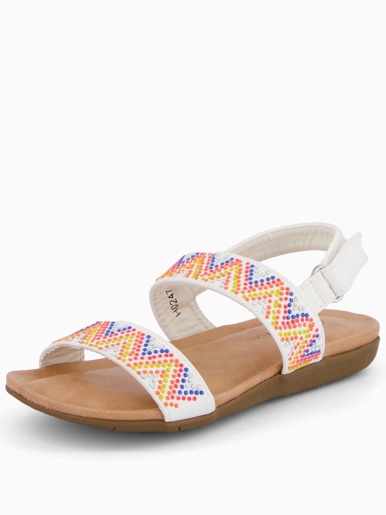 undefined Embellished Strappy Sandal - White