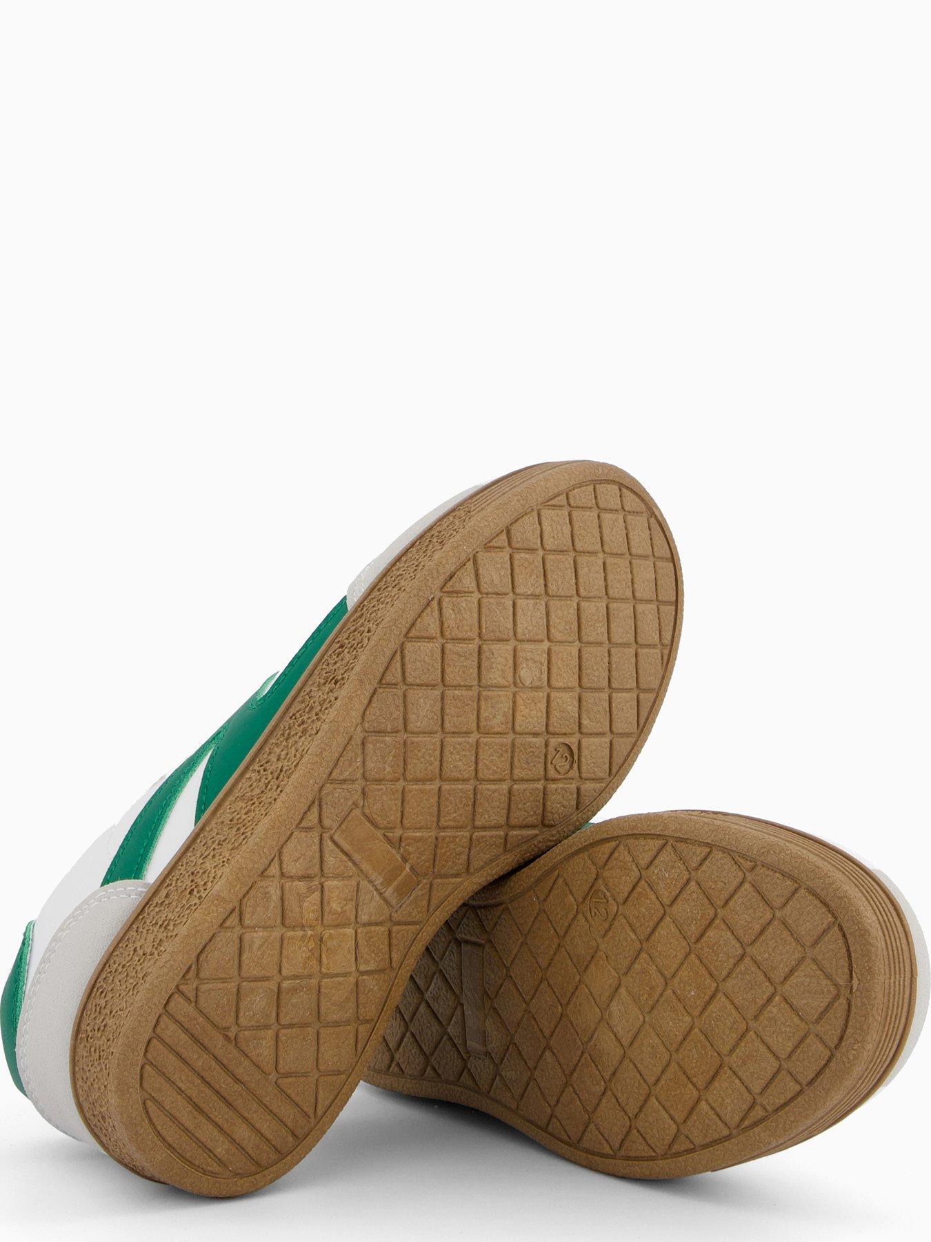Image 4 of 6 of The Very Collection Green Lace Up Retro Trainer - White
