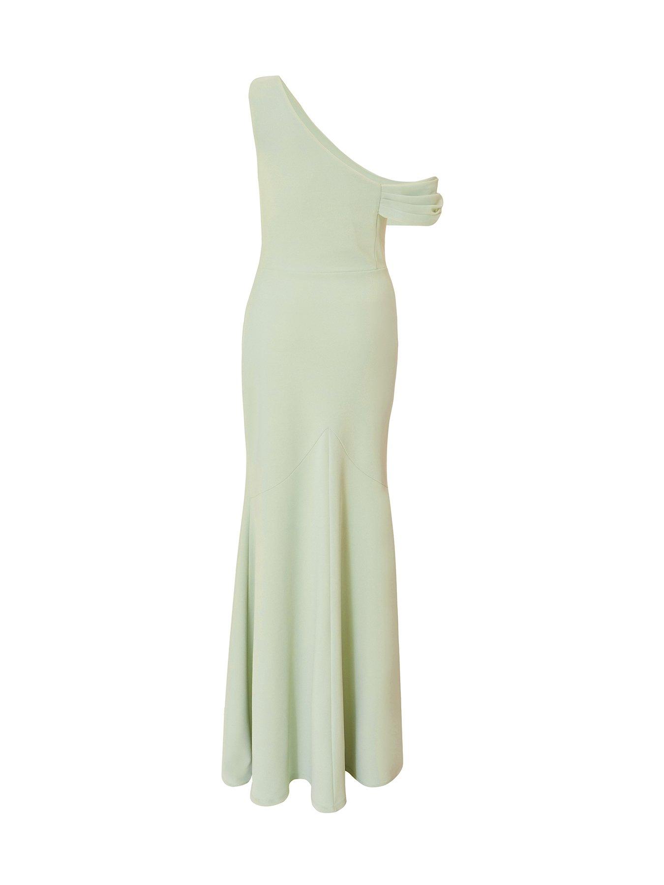 Quiz Sage Asymmetric Cowl Neck Maxi Dress | Very