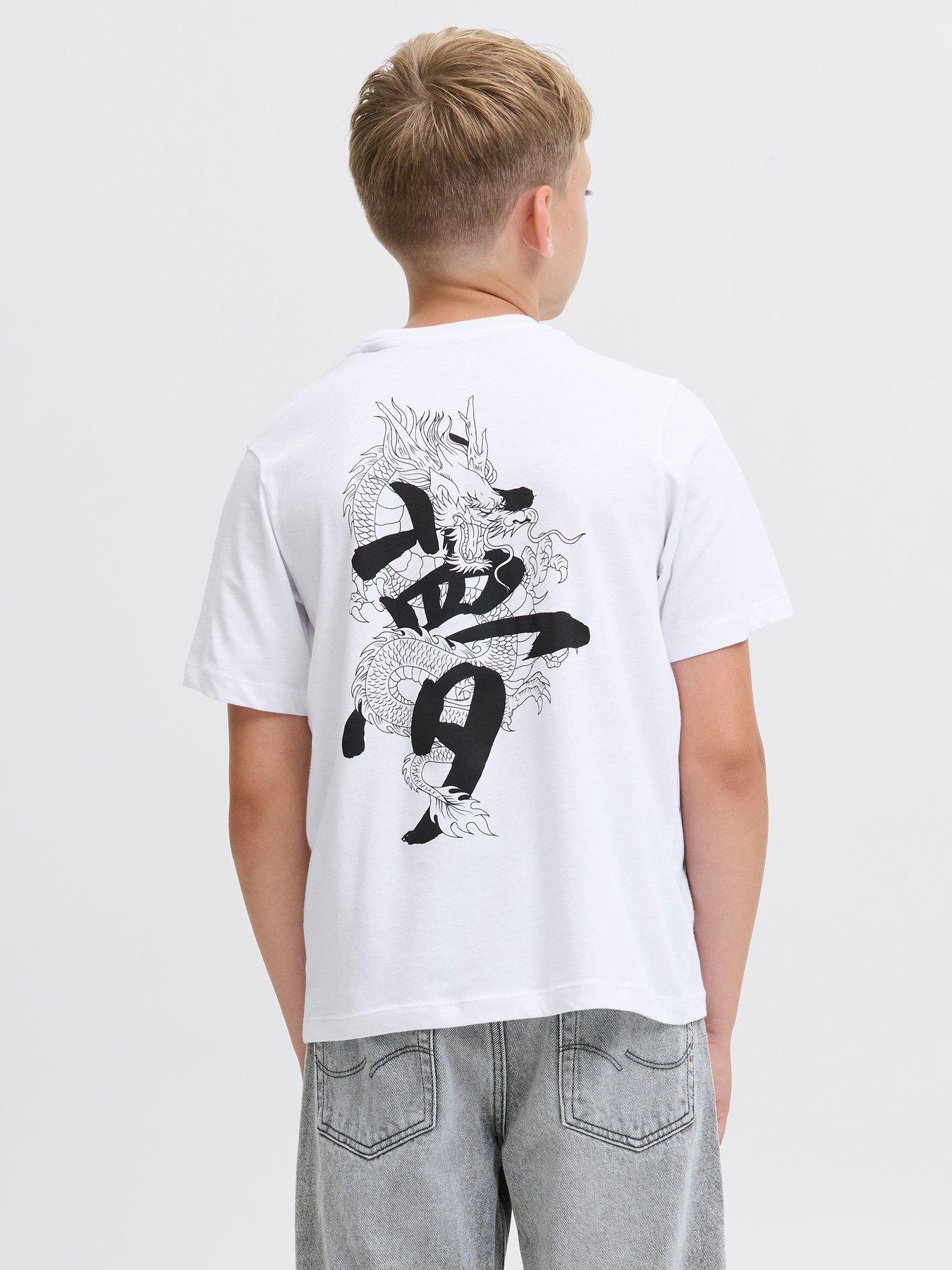 JACK & JONES Jungen T-Shirt Mit Coolen Prints - Bequemes Baumwollshirt Für Teenager