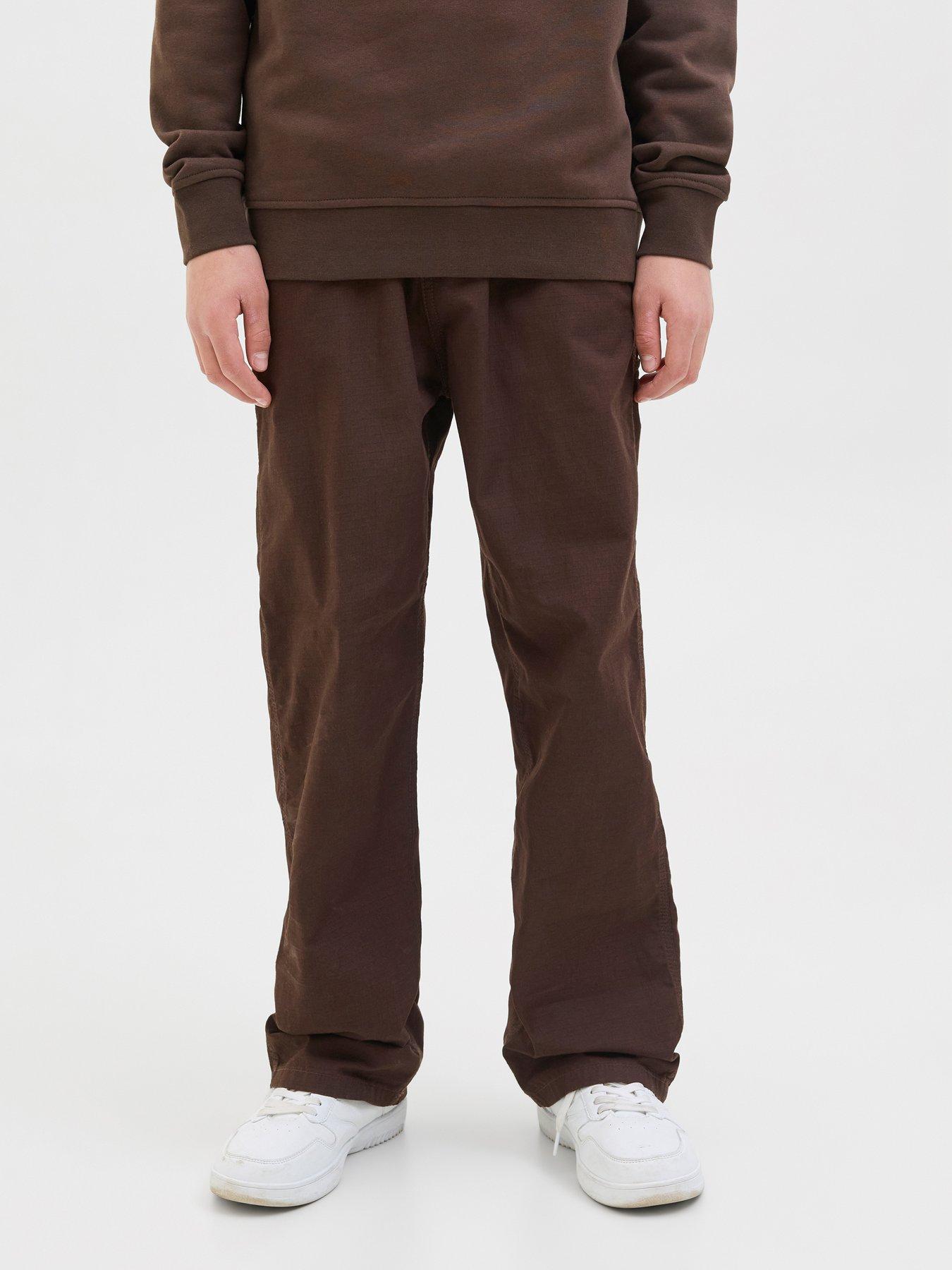 Image 1 of 7 of Jack & Jones Junior Boys Alex Andre Carpenter Trousers - Brown