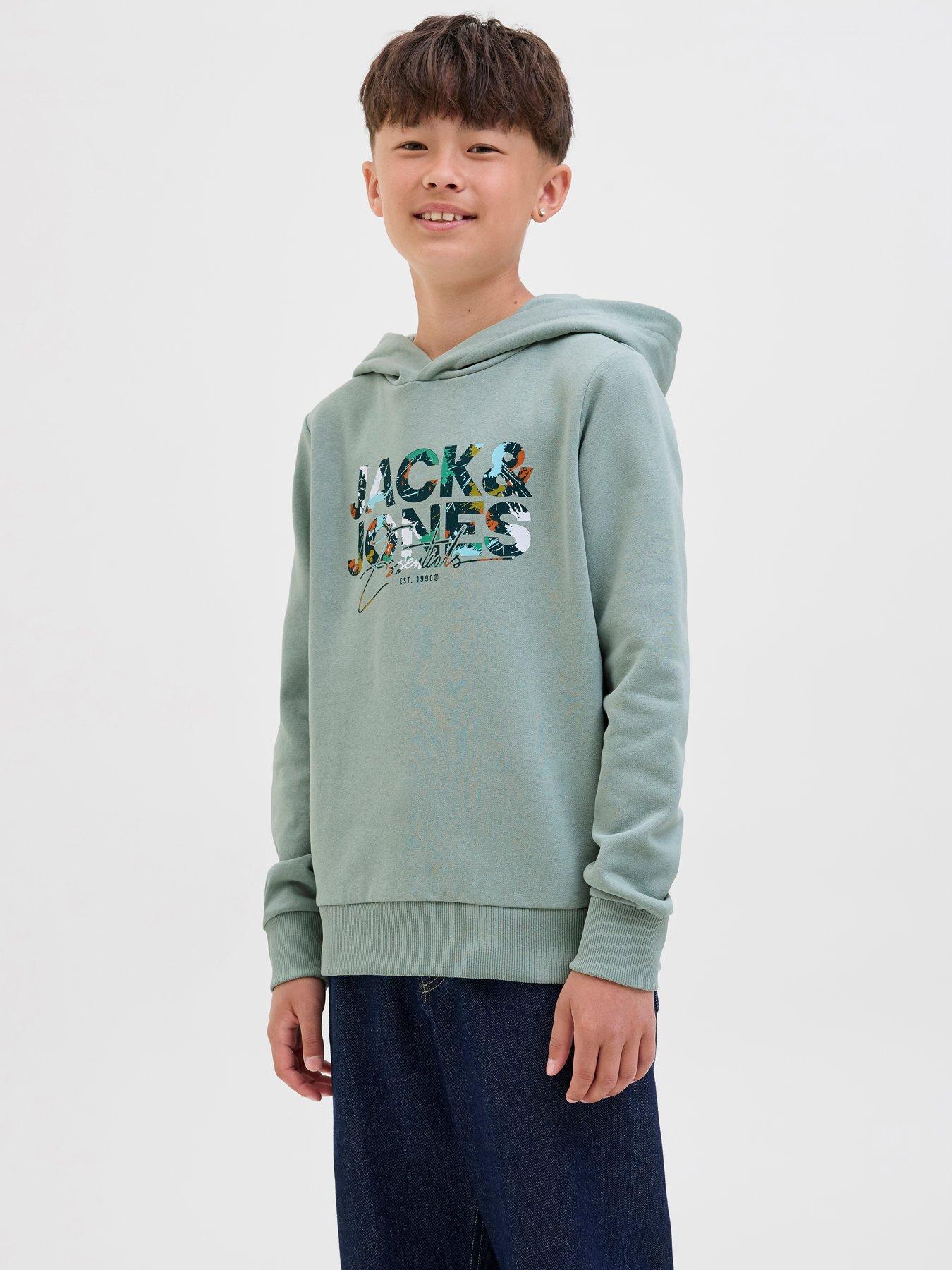 Jack & Jones Junior Boys Printed Hoody - Iceberg - Green