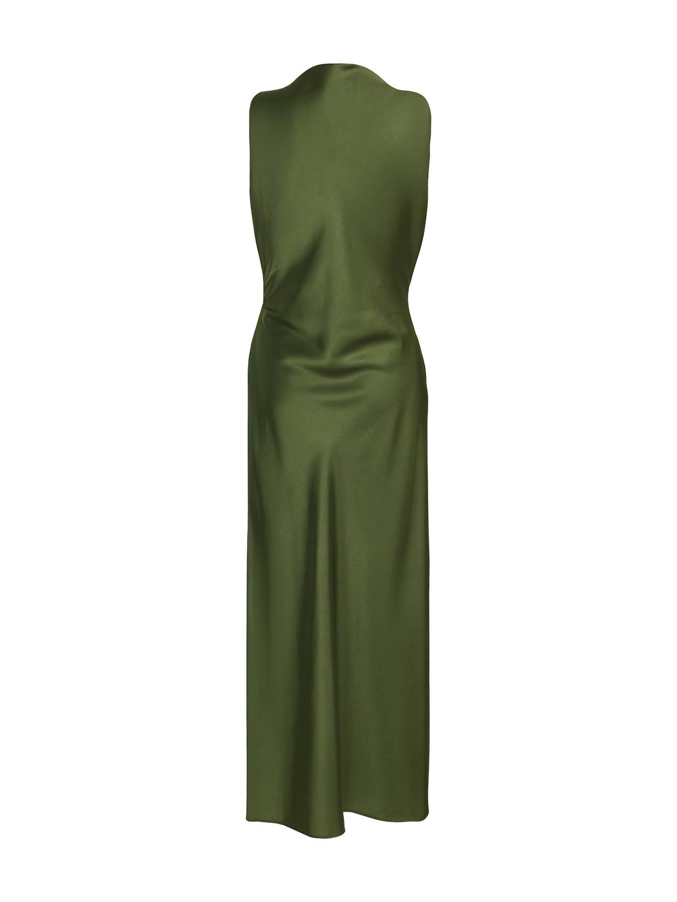 green backless halter dress Silvia Tcherassi – Tizziana Midi Dress Mujer 732-001672 01 main image 0