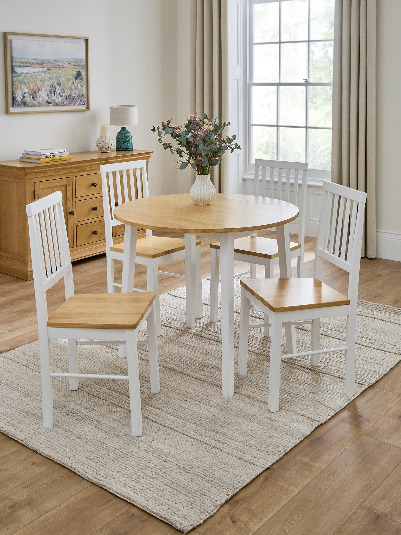 Very Home Michigan Drop Leaf Round Dining Table  &  4 Michigan Chairs - FSC® Certified