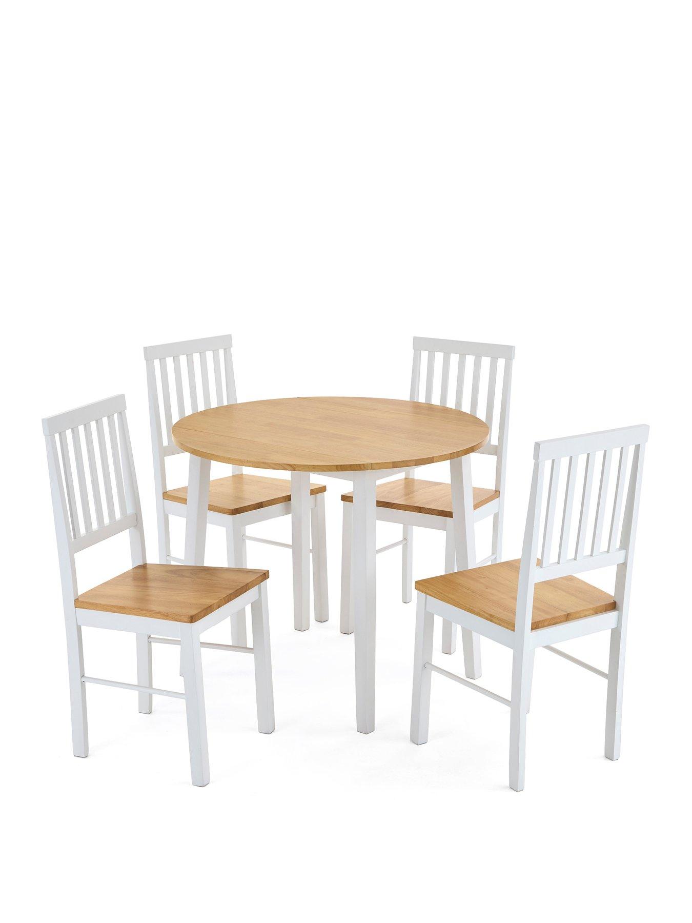 Image 2 of 7 of Very Home Michigan Drop Leaf Round Dining Table &amp; 4 Michigan Chairs - FSC&reg;&nbsp;Certified