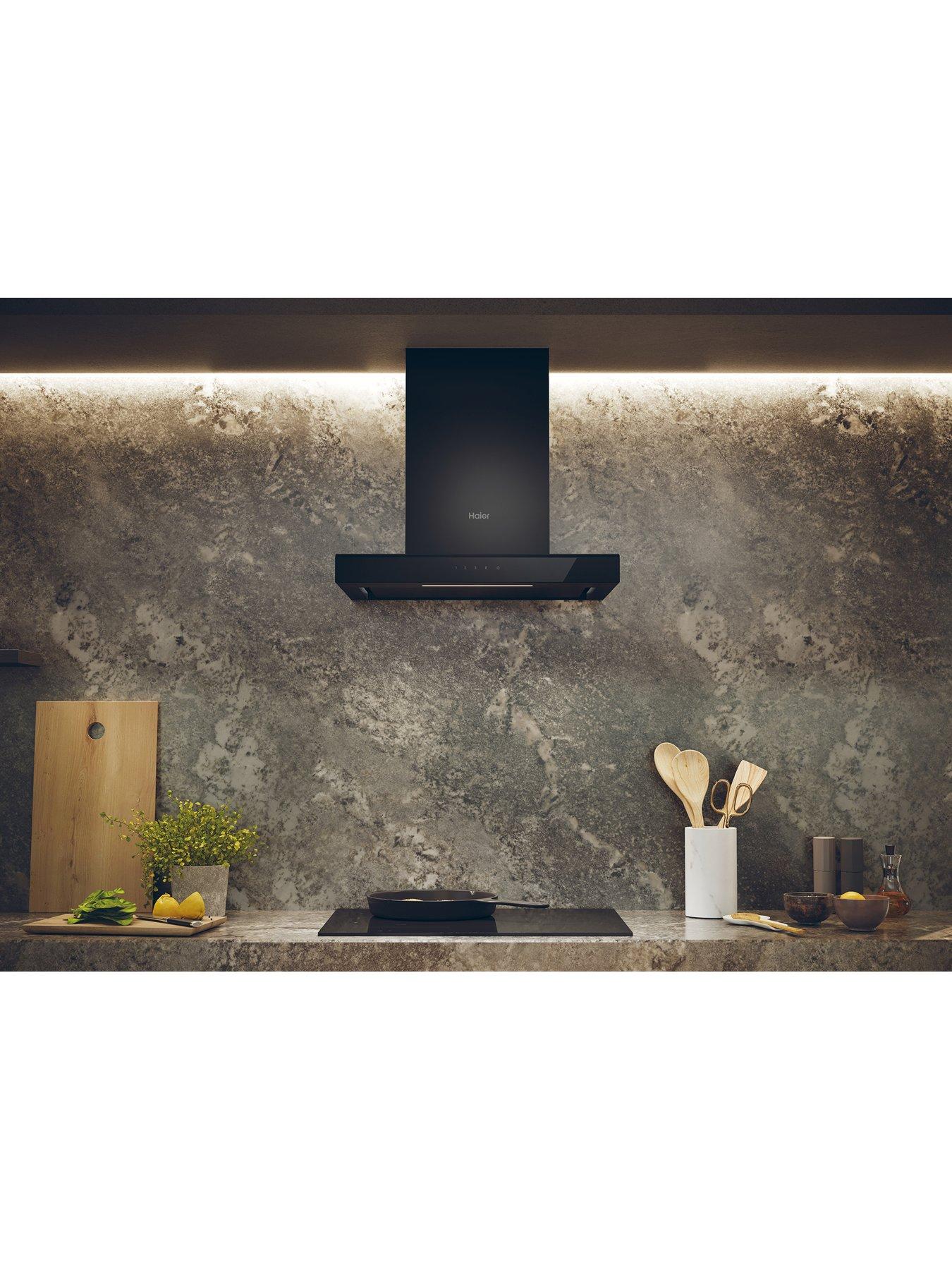 Image 2 of 7 of Haier I-Clean Series 4 HATS6CBS4B 60cm Chimney Cooker Hood, Black