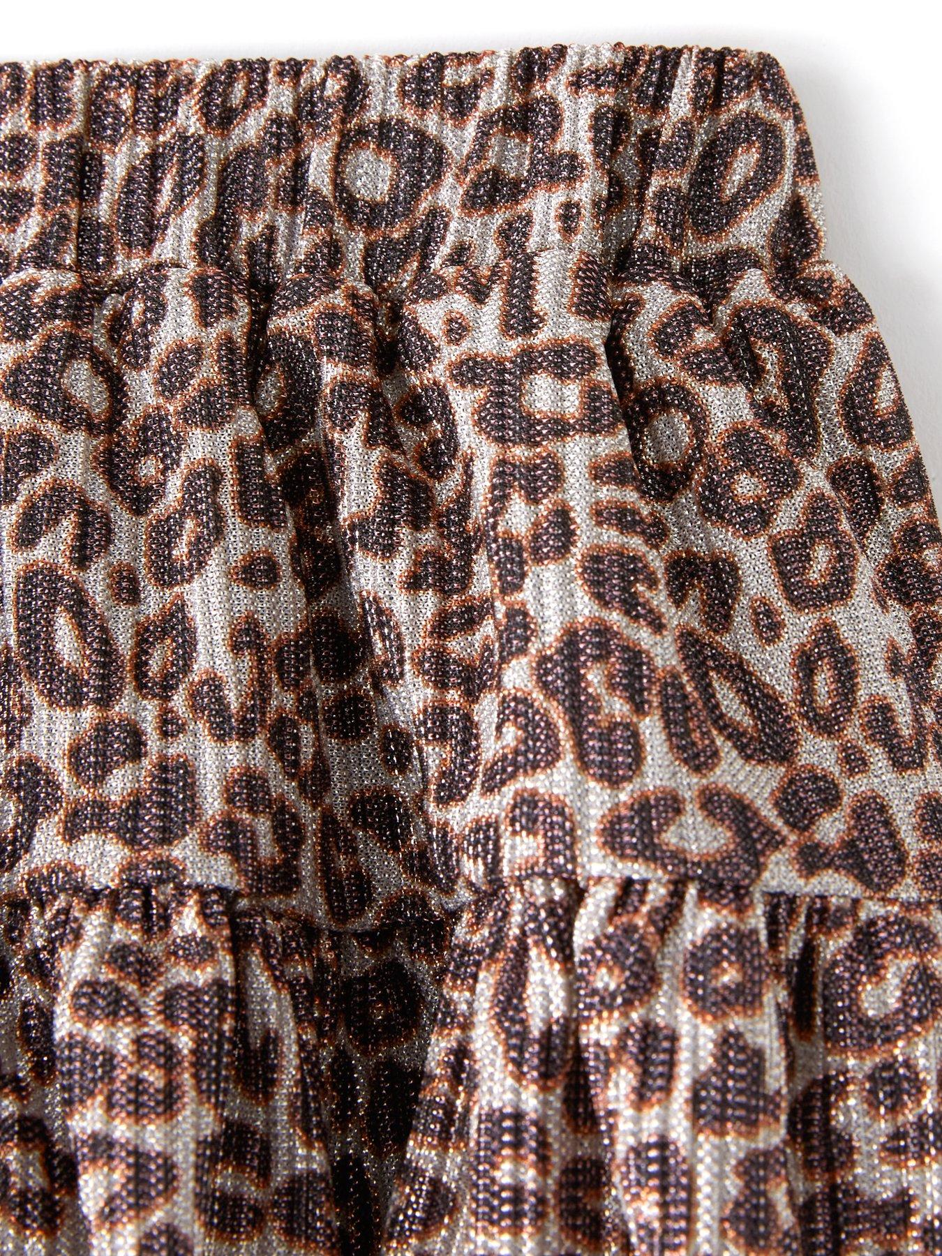Image 4 of 4 of The Very Collection Girls Tiered Animal Sparkle Skirt - Print