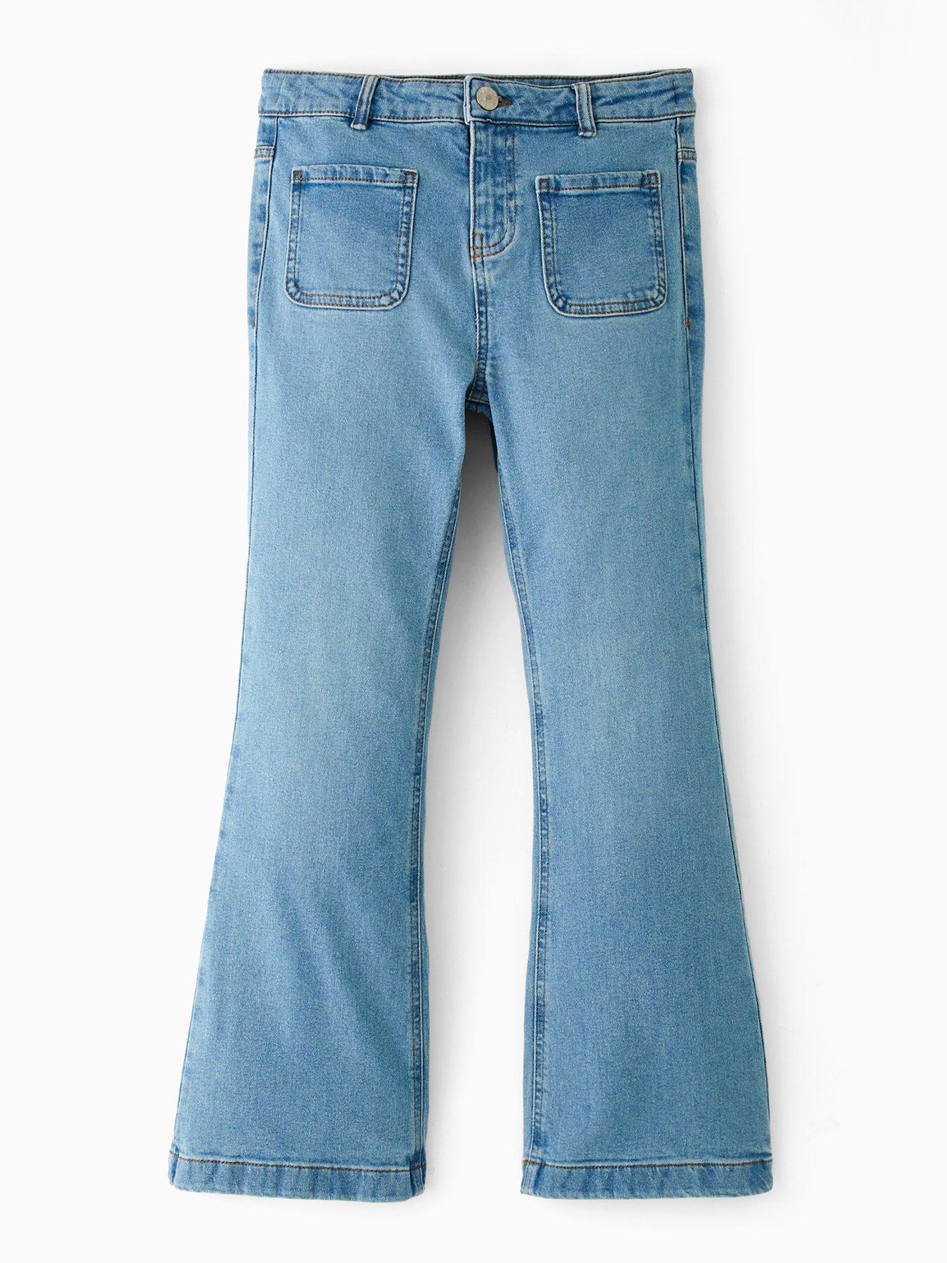 The Very Collection Girls Pocket Front Flare Leg Jeans - Mid Wash