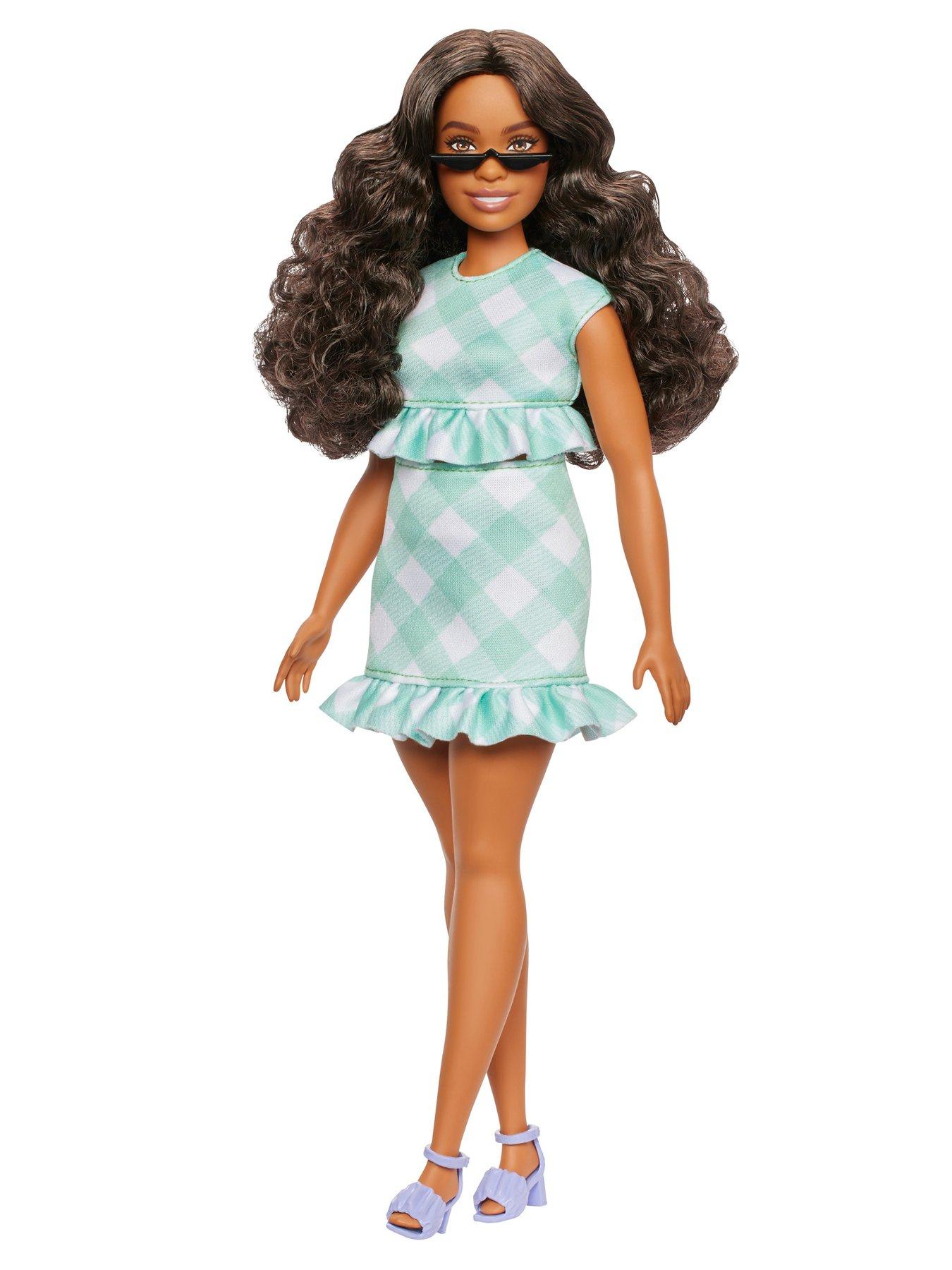 Barbie Fashionistas Doll #240 in Green Gingham Dress and