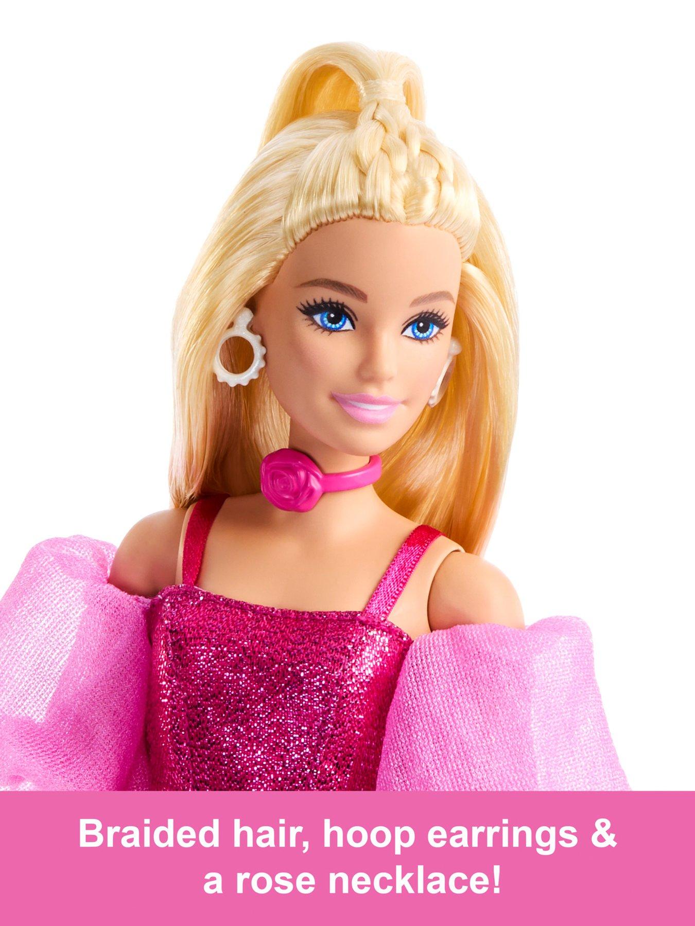 Image 3 of 6 of Barbie Deluxe Style Fashion Doll #5 in Metallic Pink Outfit with Corset Top and Accessories, Blonde
