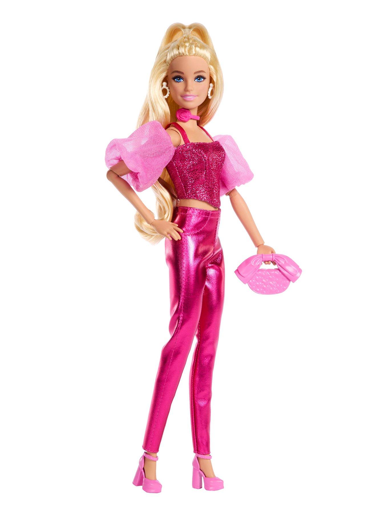Image 4 of 6 of Barbie Deluxe Style Fashion Doll #5 in Metallic Pink Outfit with Corset Top and Accessories, Blonde